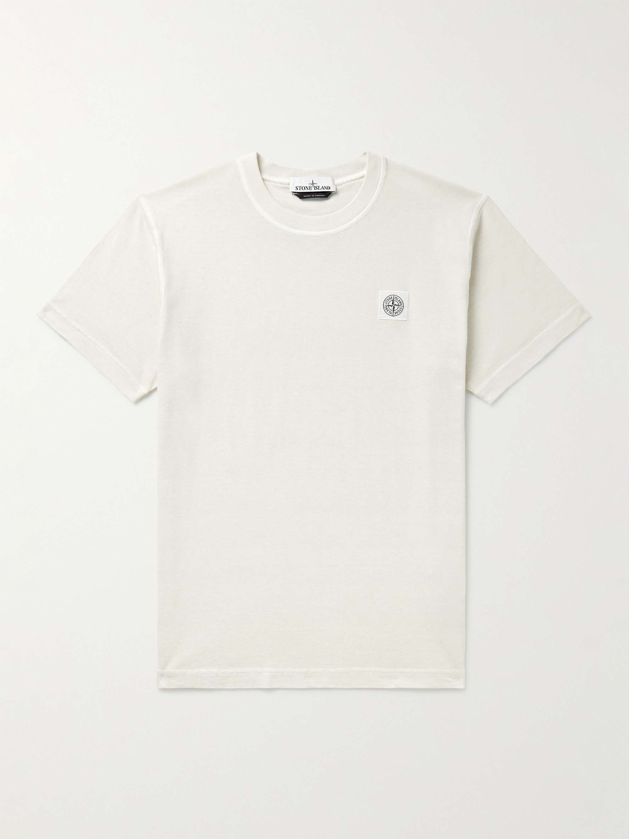 STONE ISLAND Logo-Appliquéd Cotton-Jersey T-Shirt for Men | MR PORTER