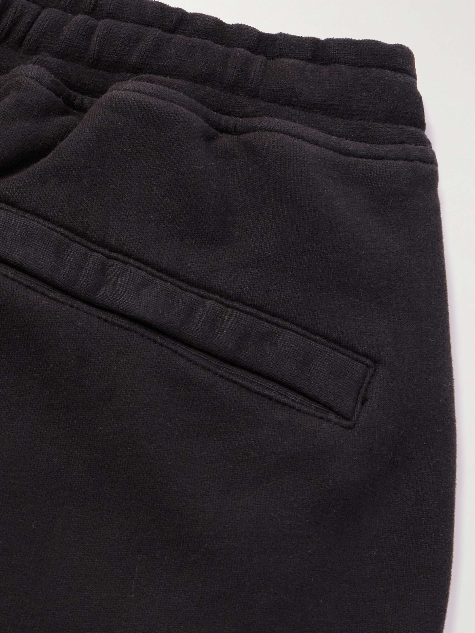 STONE ISLAND Straight-Leg Logo-Appliquéd Garment-Dyed Cotton-Jersey ...