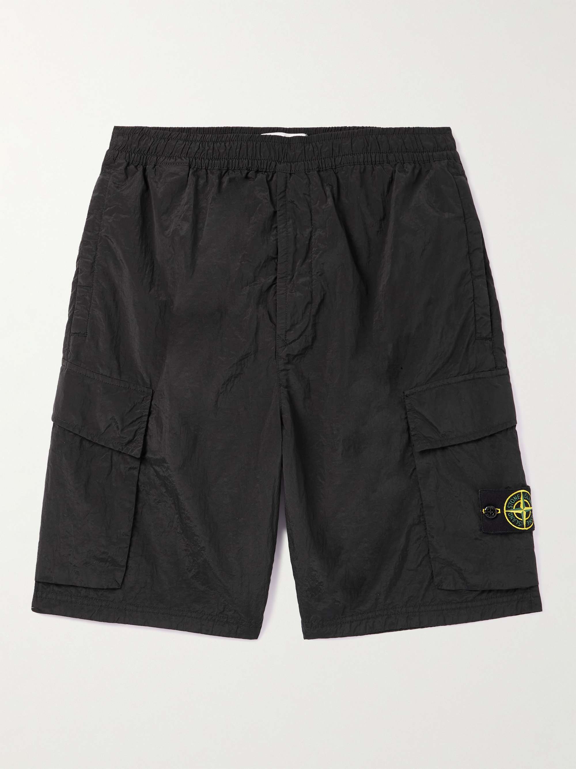 STONE ISLAND Straight-Leg Logo-Appliquéd Nylon Metal Cargo Shorts for ...