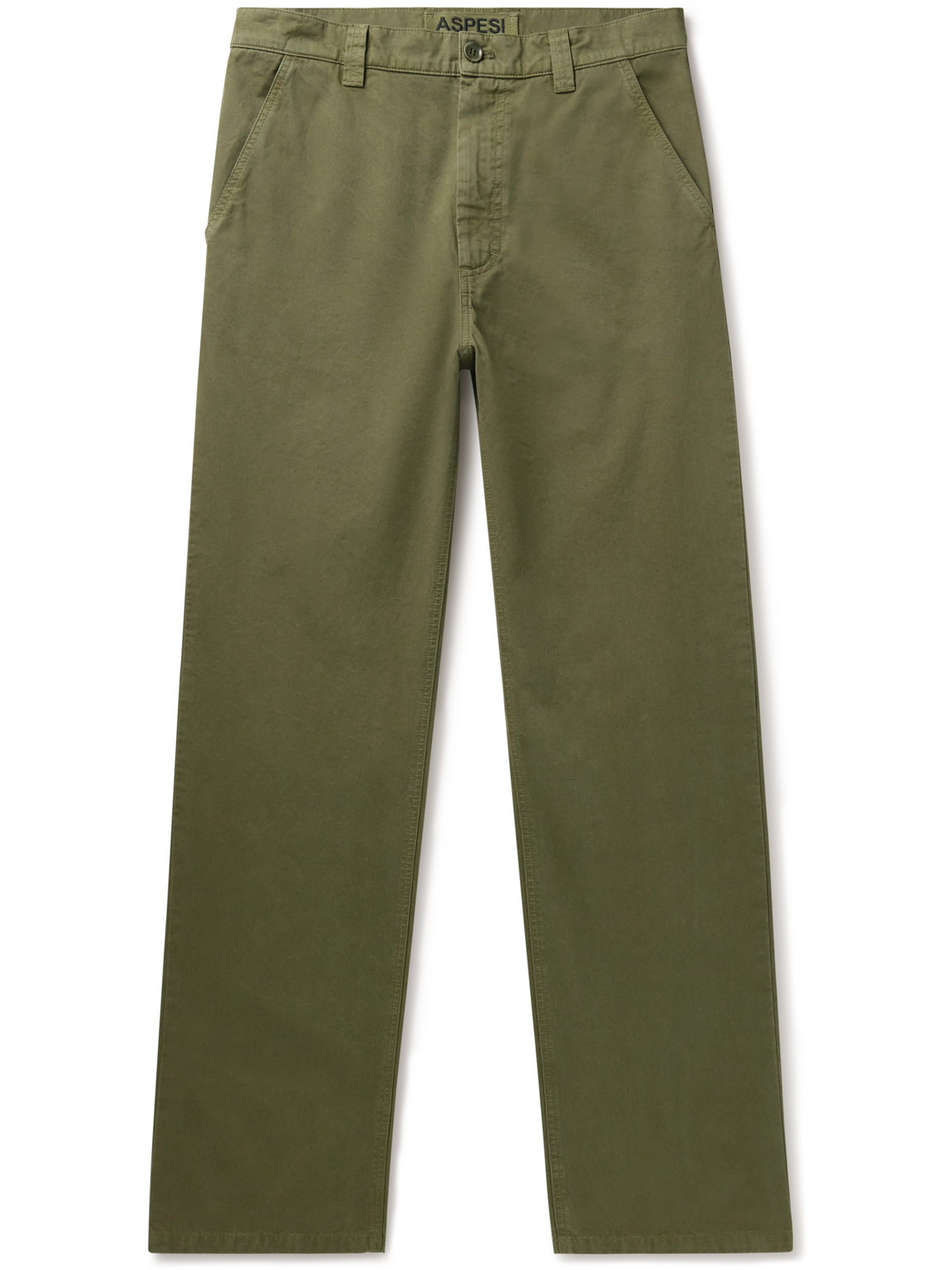 ASPESI - Straight-Leg Cotton-Gabardine Chinos - Men - Green - IT 46