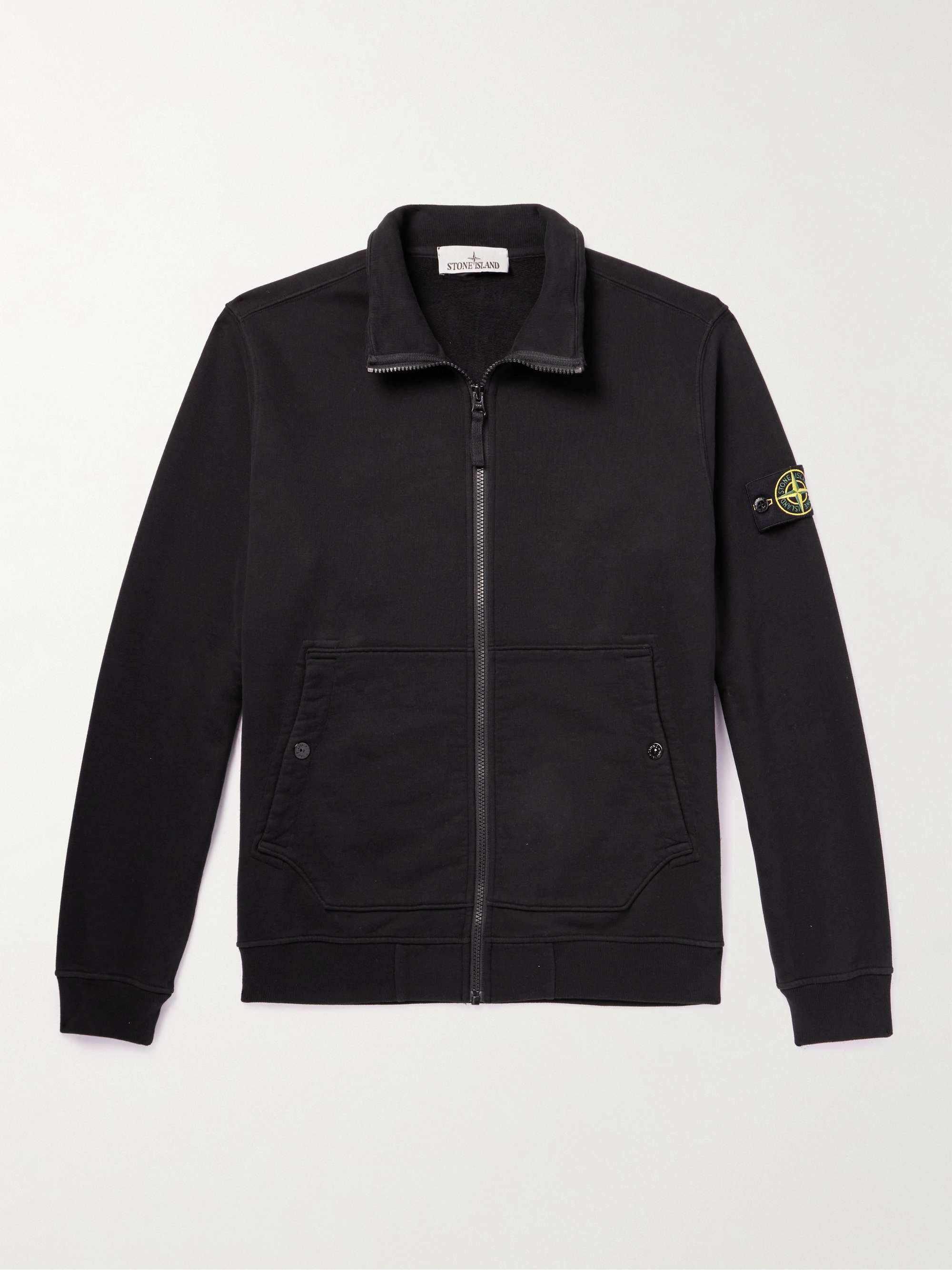 Logo-Appliquéd Cotton-Jersey Zip-Up Sweatshirt