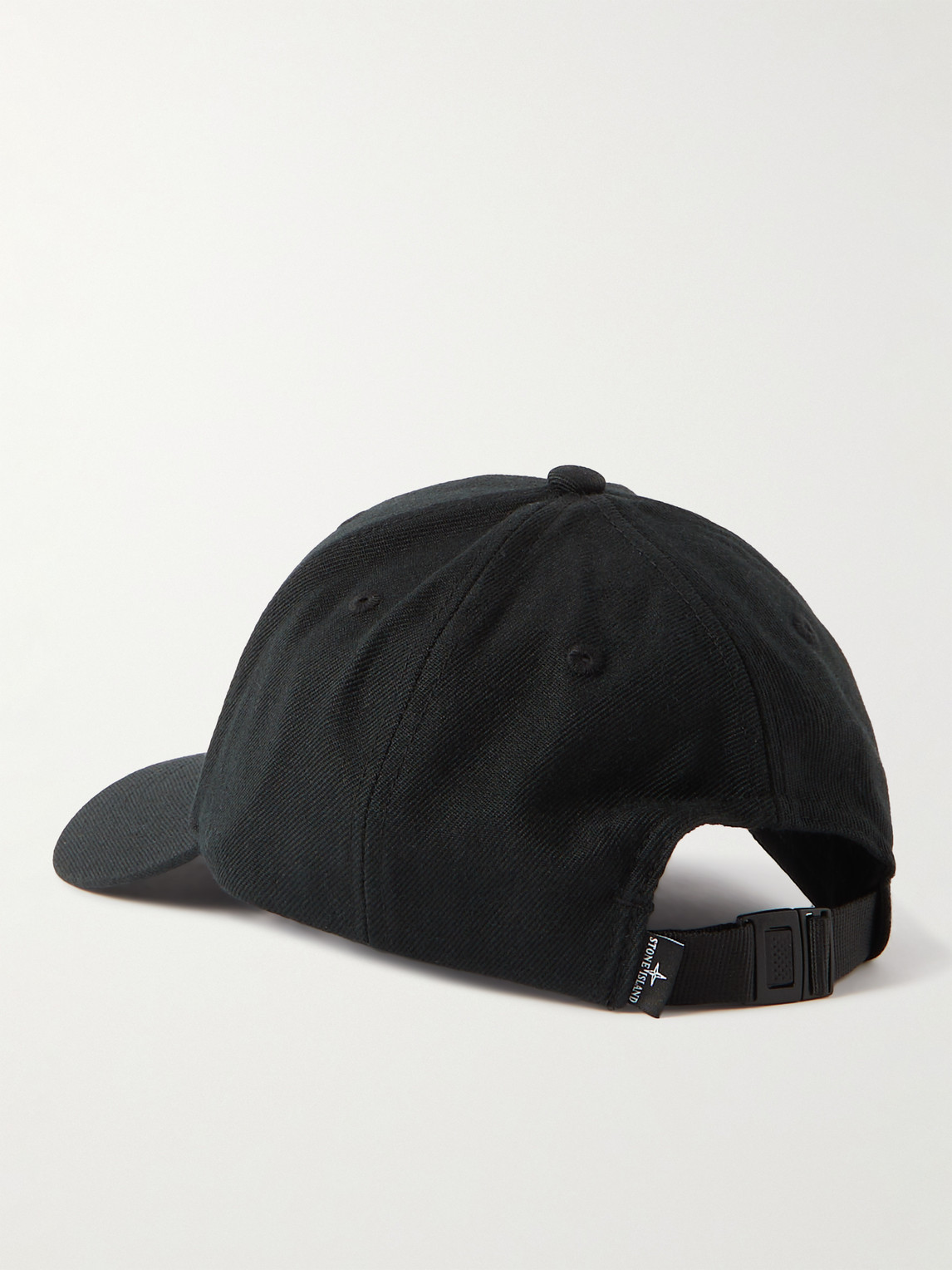 Shop Stone Island Logo-embroidered Twill Baseball Cap In Black