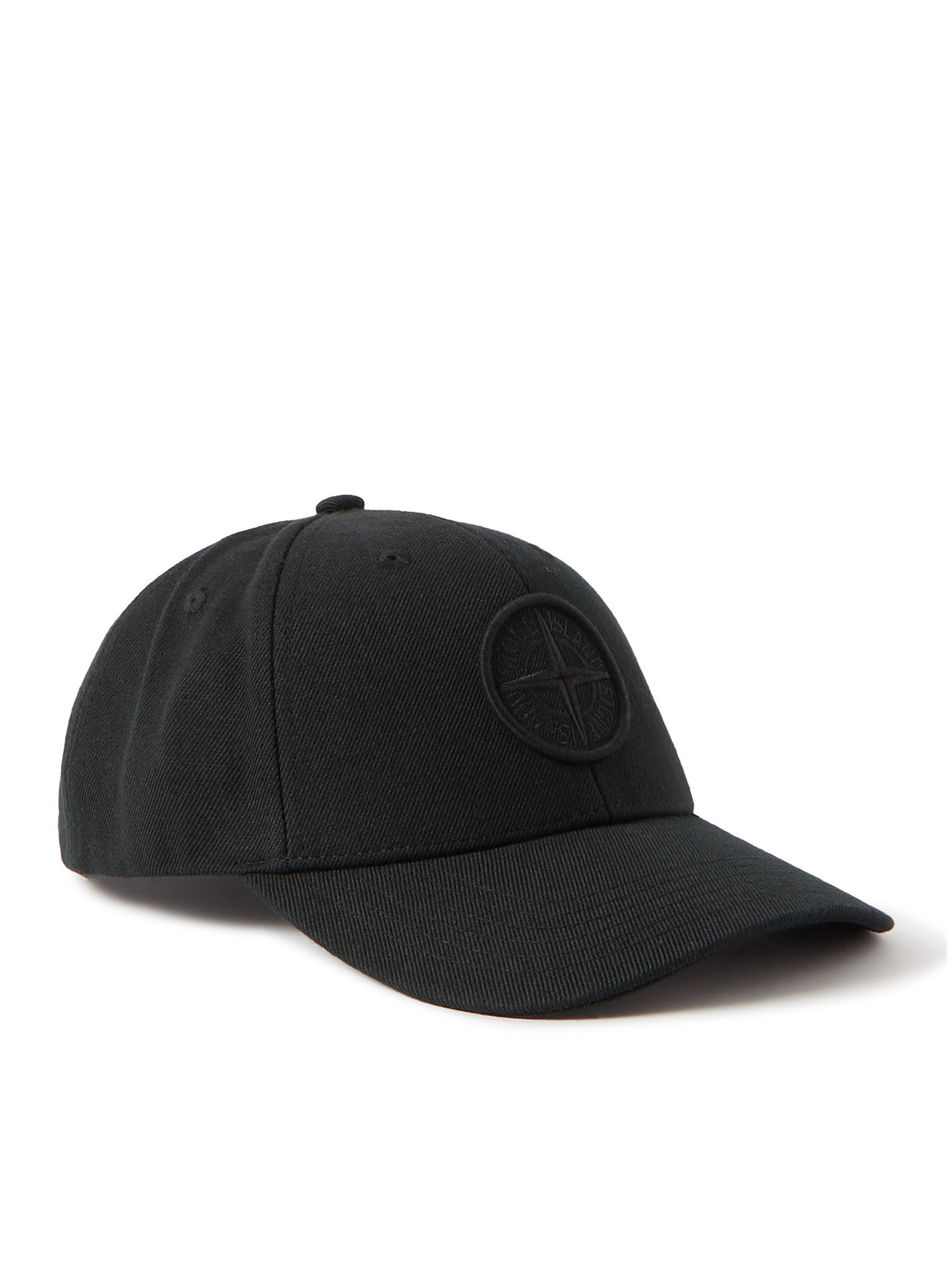 Shop Stone Island Logo-embroidered Twill Baseball Cap In Black