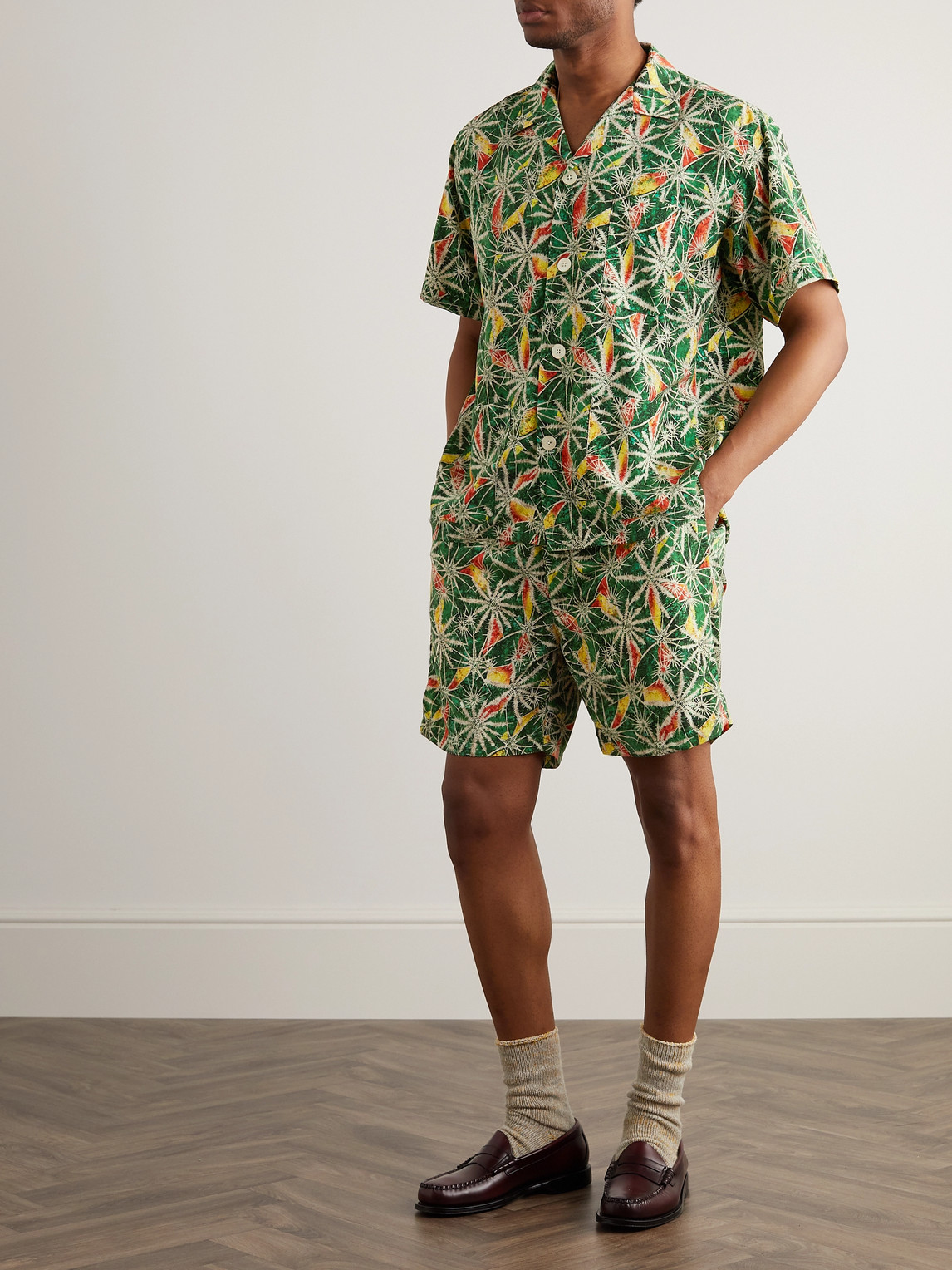 Camp-Collar Printed Cotton-Voile Shirt — 2