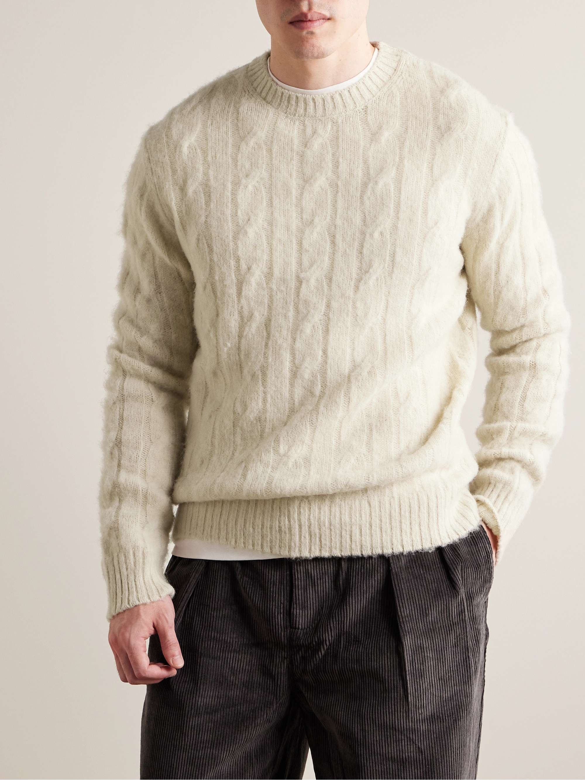 ASPESI Cable-Knit Brushed-Wool Sweater for Men | MR PORTER