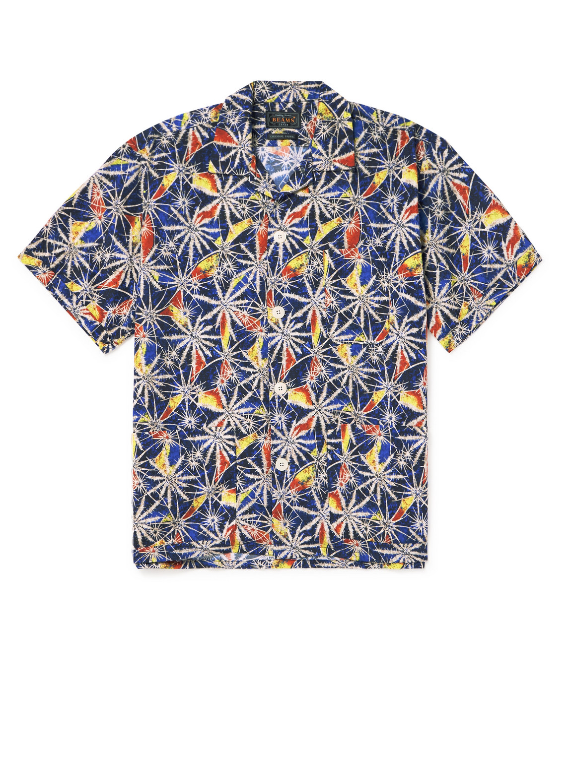 Camp-Collar Printed Cotton-Voile Shirt