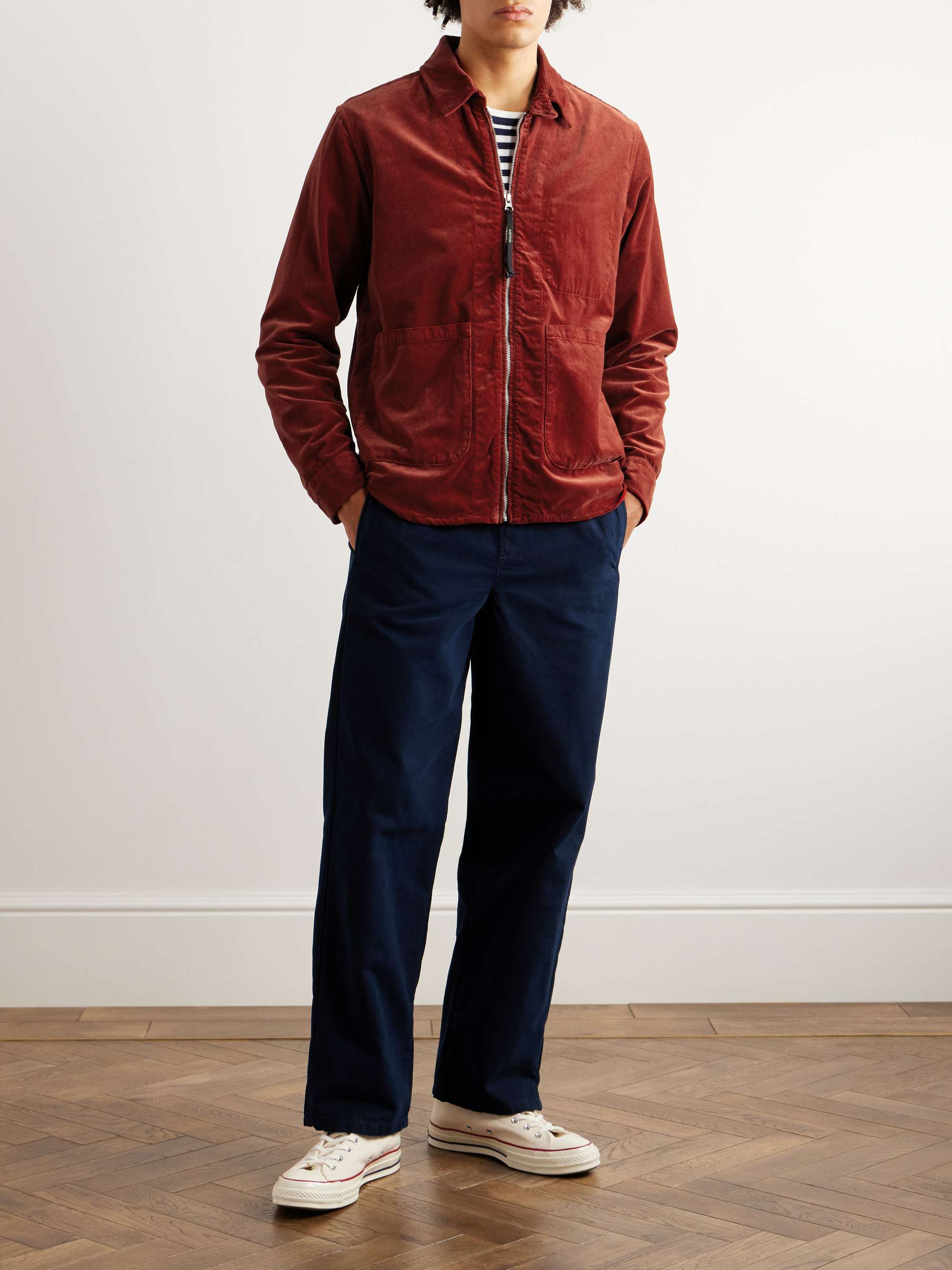 ASPESI Cotton-Velvet Zip-Up Overshirt for Men | MR PORTER