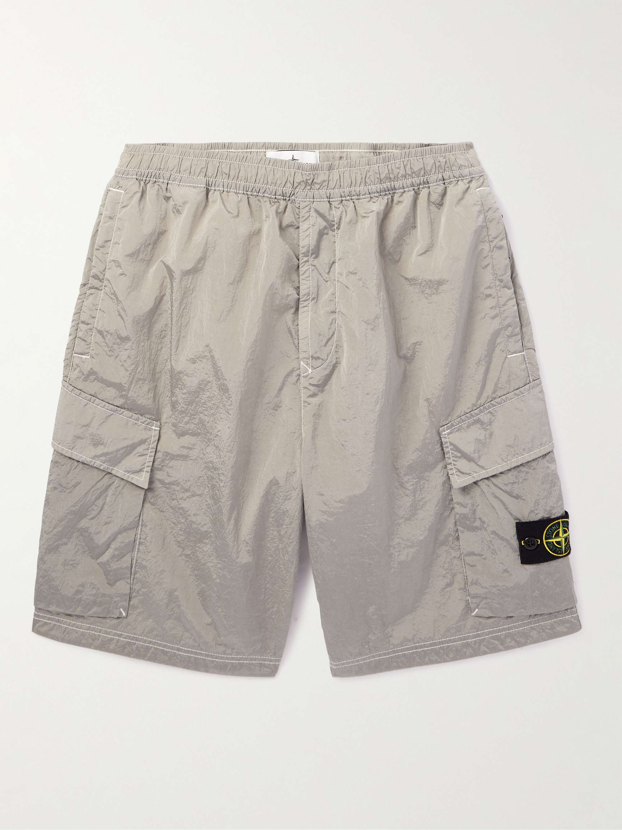 STONE ISLAND Straight-Leg Logo-Appliquéd Nylon Metal Cargo Shorts for Men