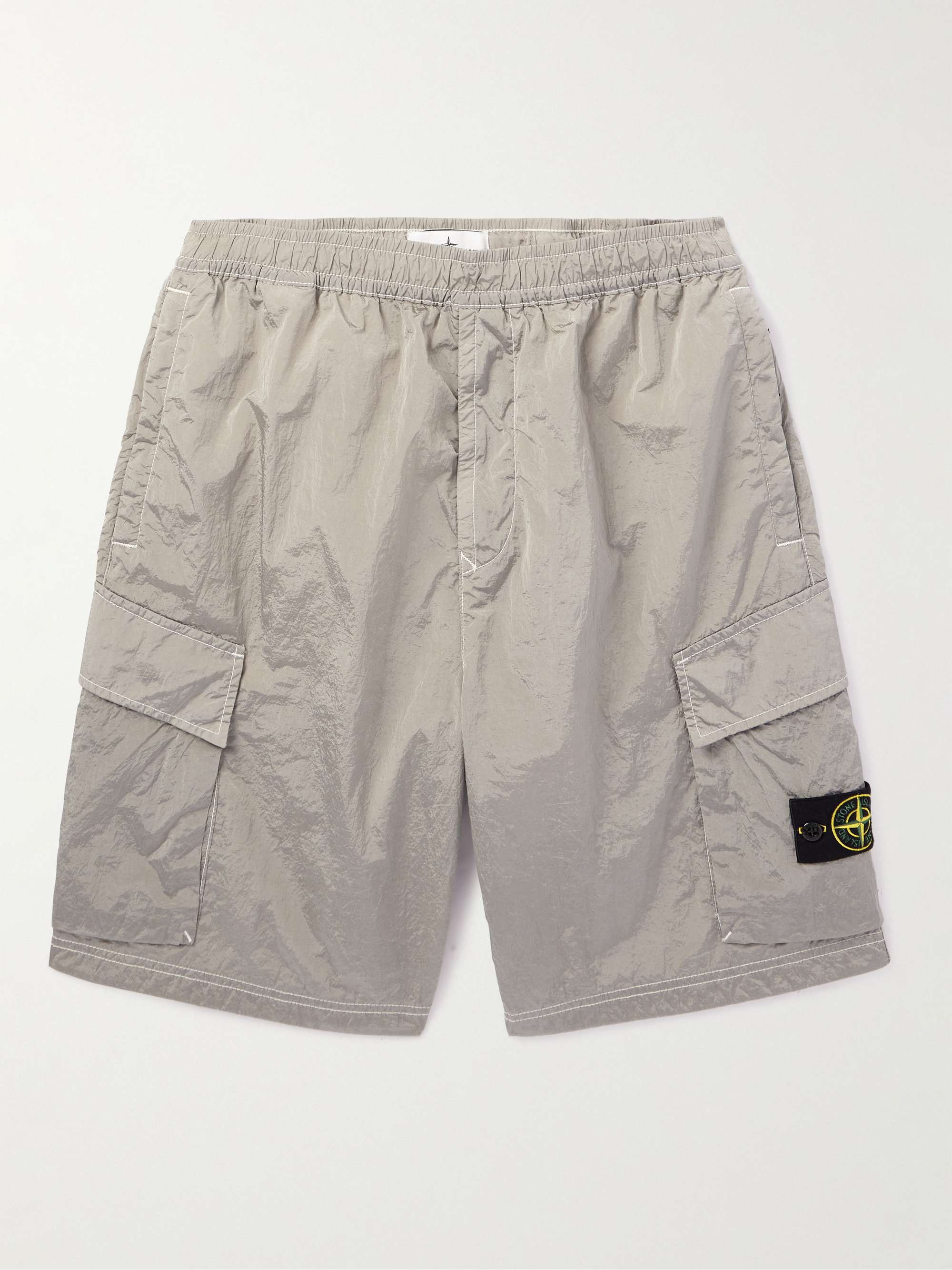 STONE ISLAND Straight-Leg Logo-Appliquéd Nylon Metal Cargo Shorts