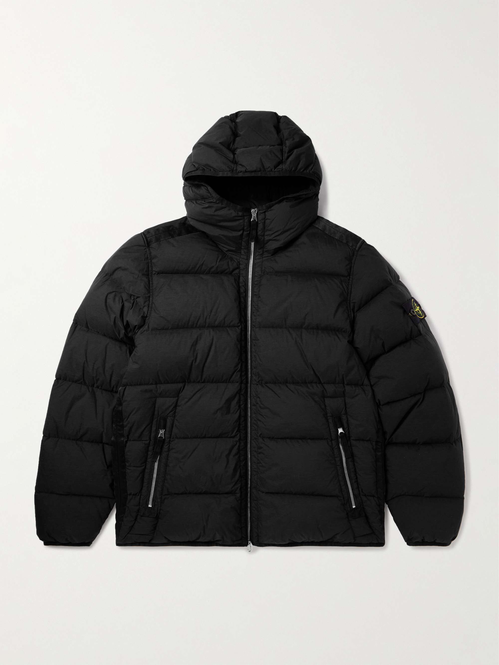 STONE ISLAND Logo-Appliquéd Quilted Padded Shell Down Jacket for