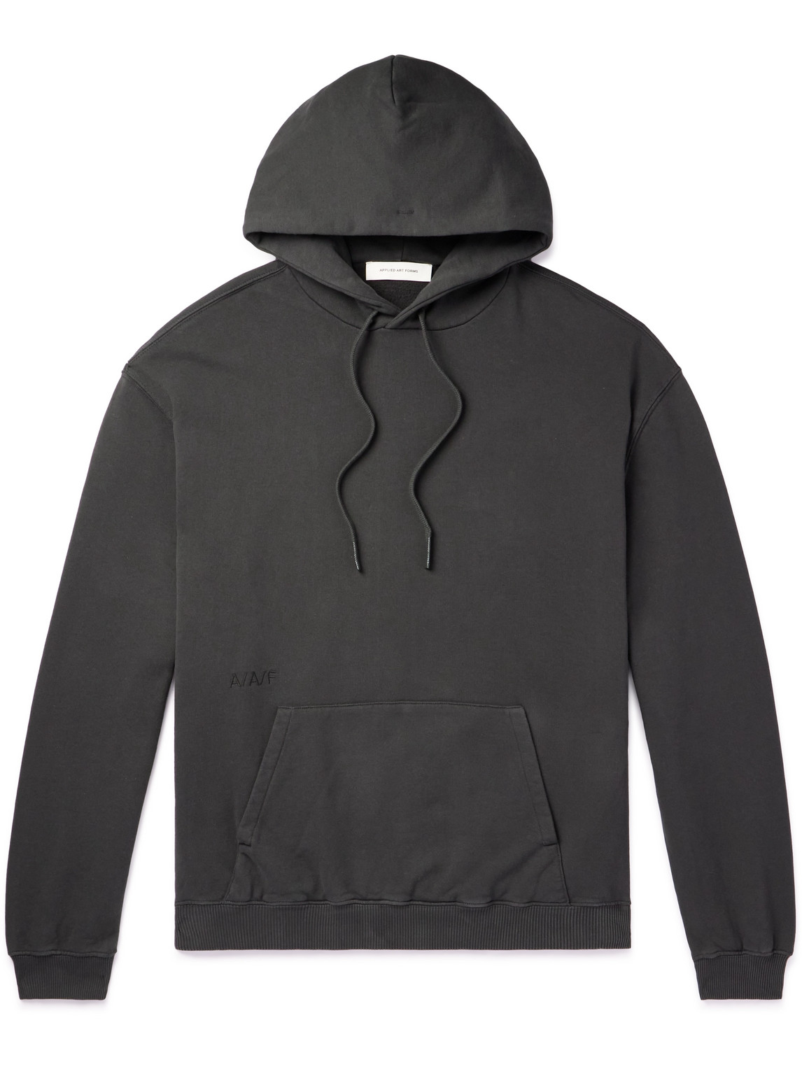 Shop Applied Art Forms Nm2-2 Oversized Cotton-jersey Hoodie In Black