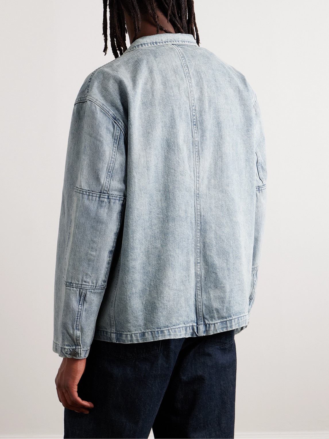 Shop Applied Art Forms Selvedge Denim Chore Jacket In Blue