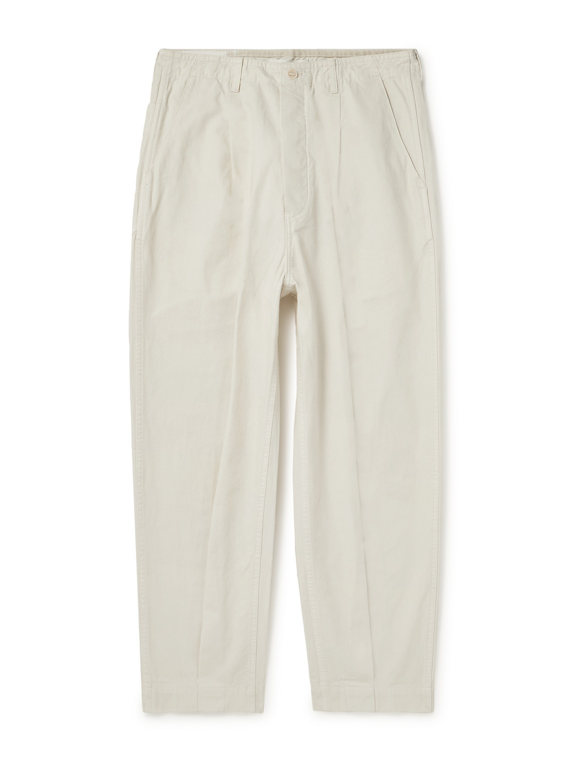 Shop Applied Art Forms Dm1-1 Straight-leg Cotton-canvas Trousers In White