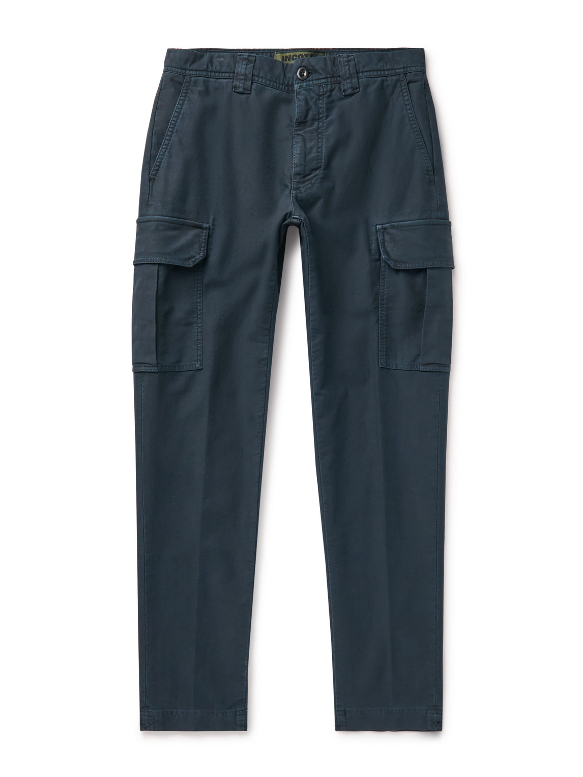 Incotex Tapered Tricochino Cargo Trousers In Blue