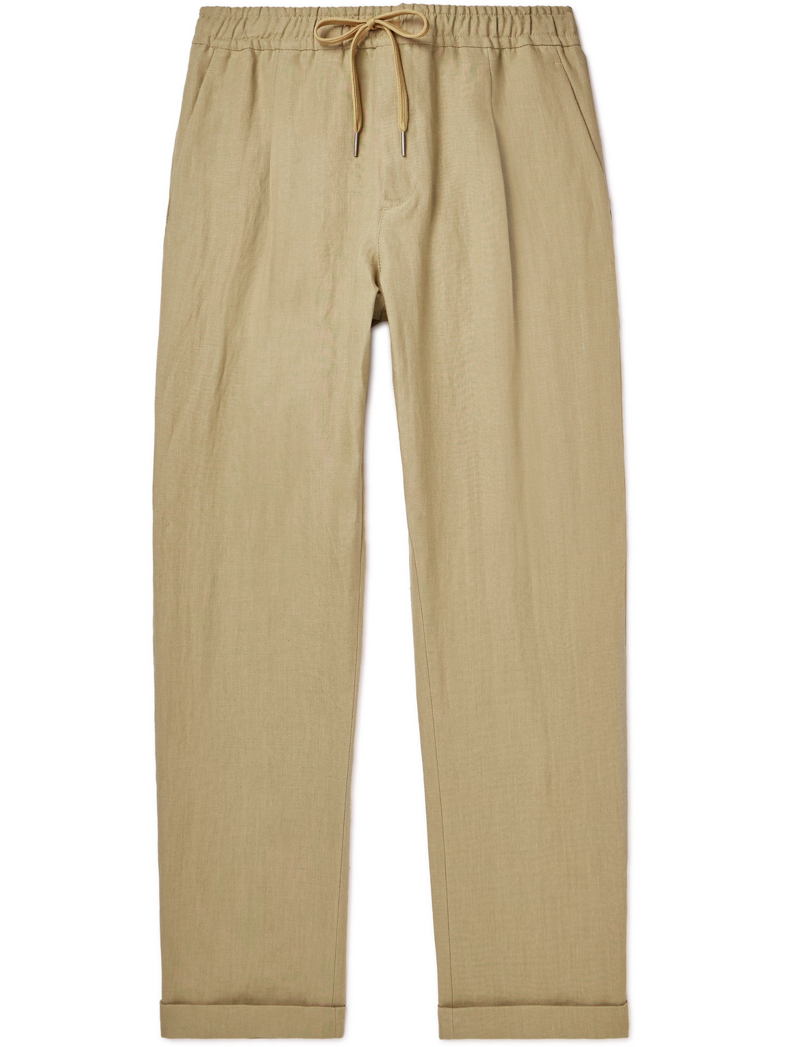 Caruso - Straight-Leg Linen Drawstring Trousers - Men - Neutrals - IT 46