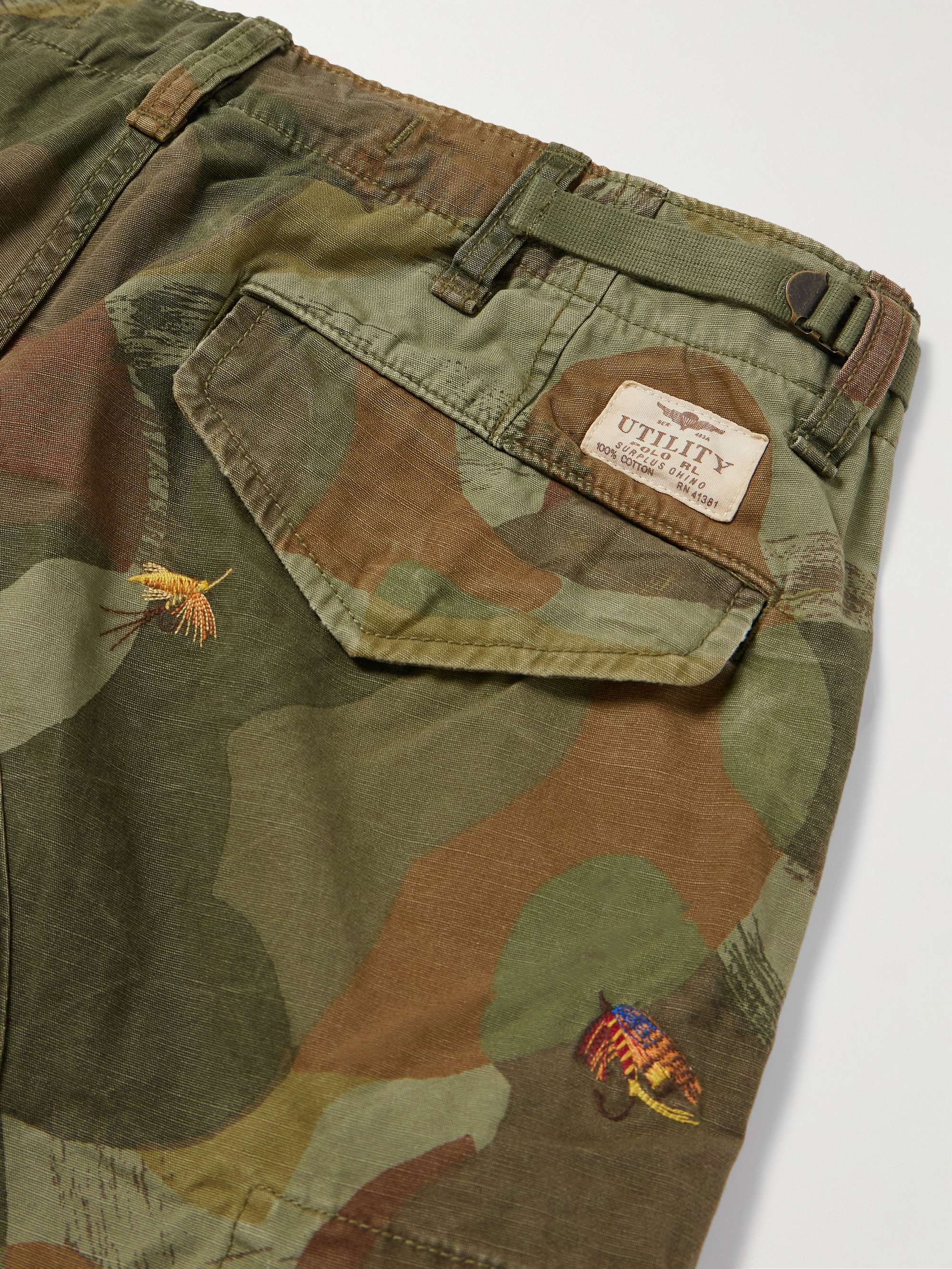POLO RALPH LAUREN Slim-Fit Straight-Leg Embroidered Camouflage-Print ...