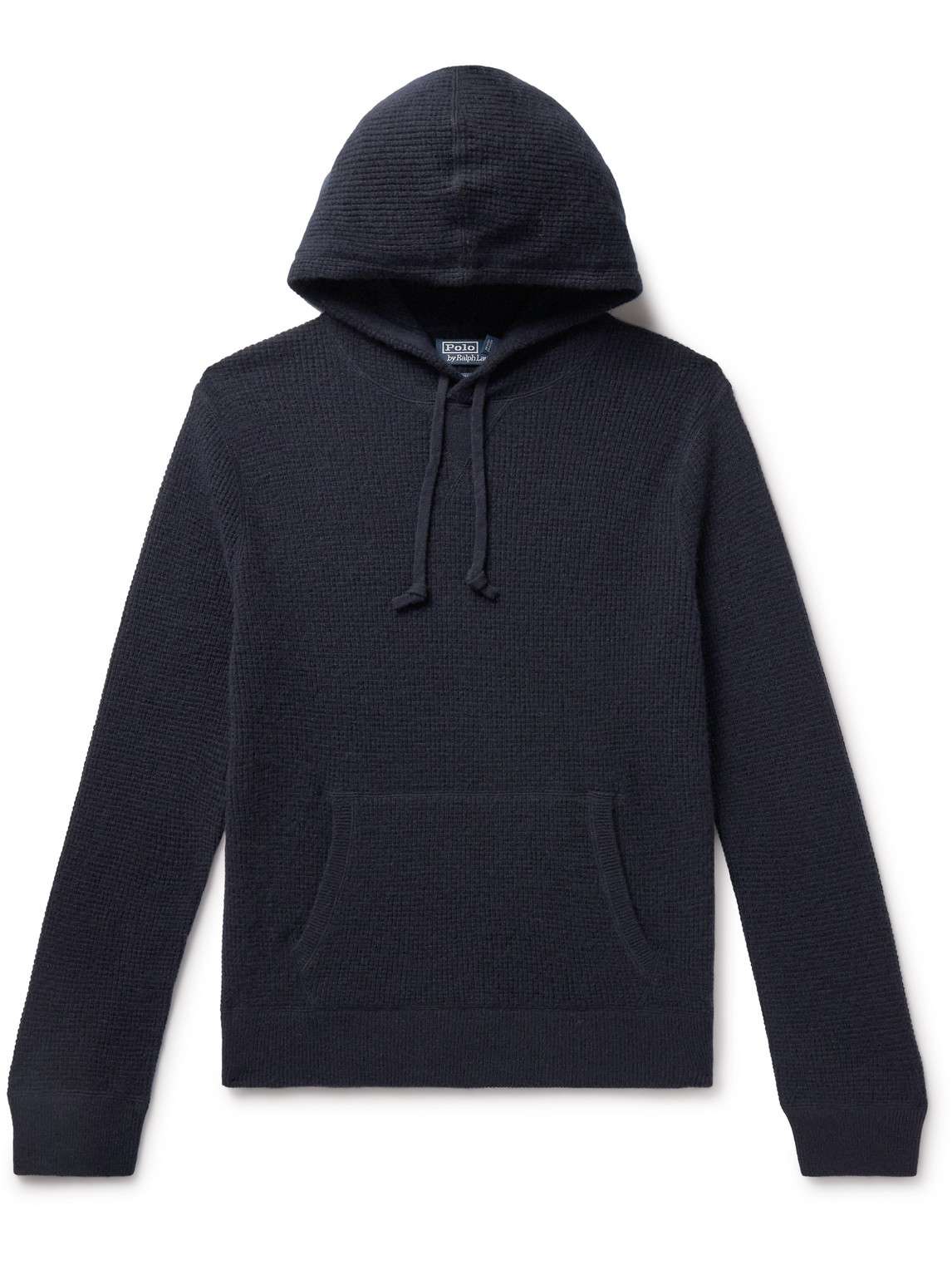Polo Ralph Lauren Slim-fit Waffle-knit Cashmere Hoodie In Blue