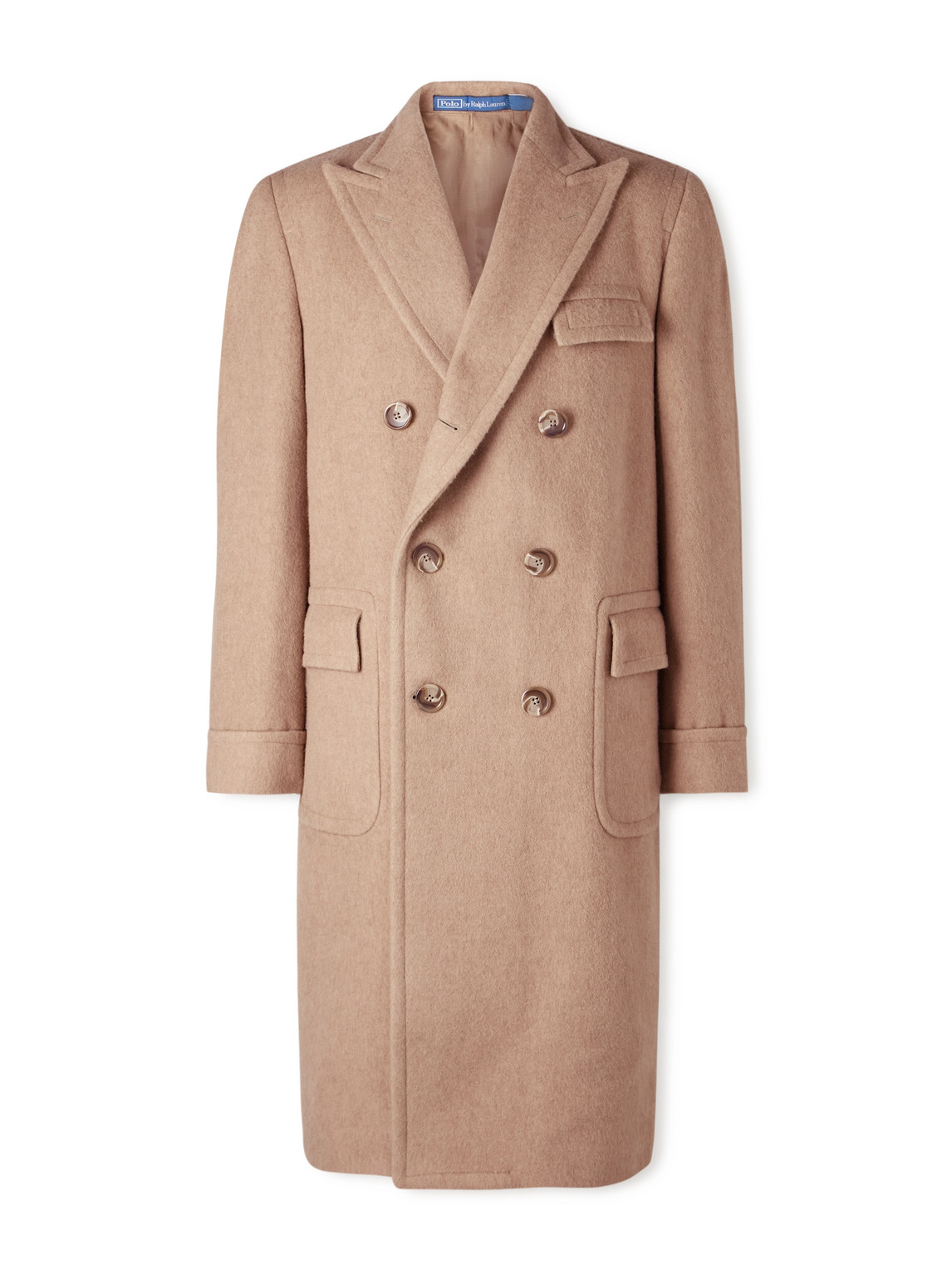 Polo Ralph Lauren Double-breasted Camel Hair Coat In Brown
