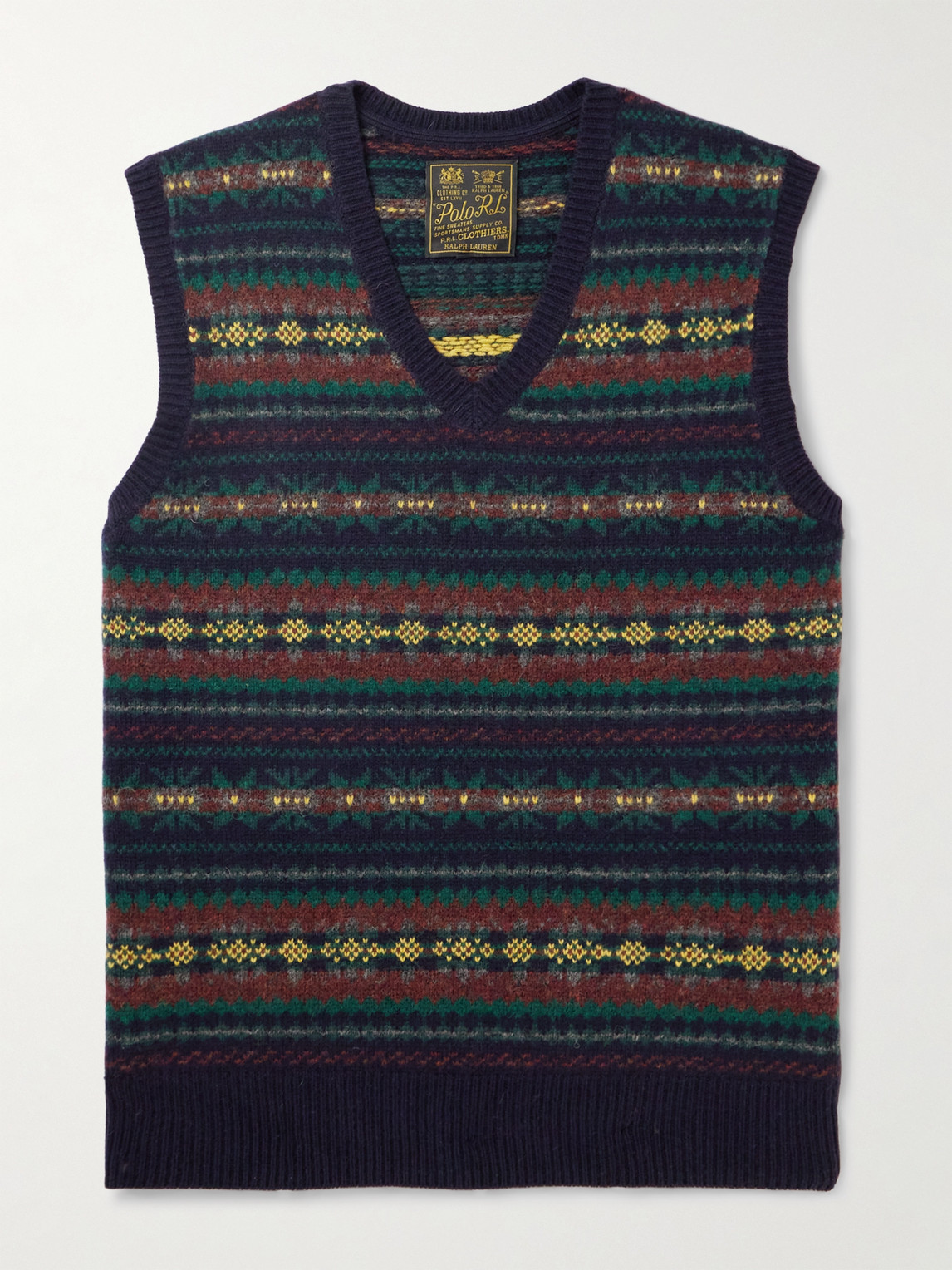 Polo Ralph Lauren Fair Isle Wool-jacquard Sweater Vest In Blue
