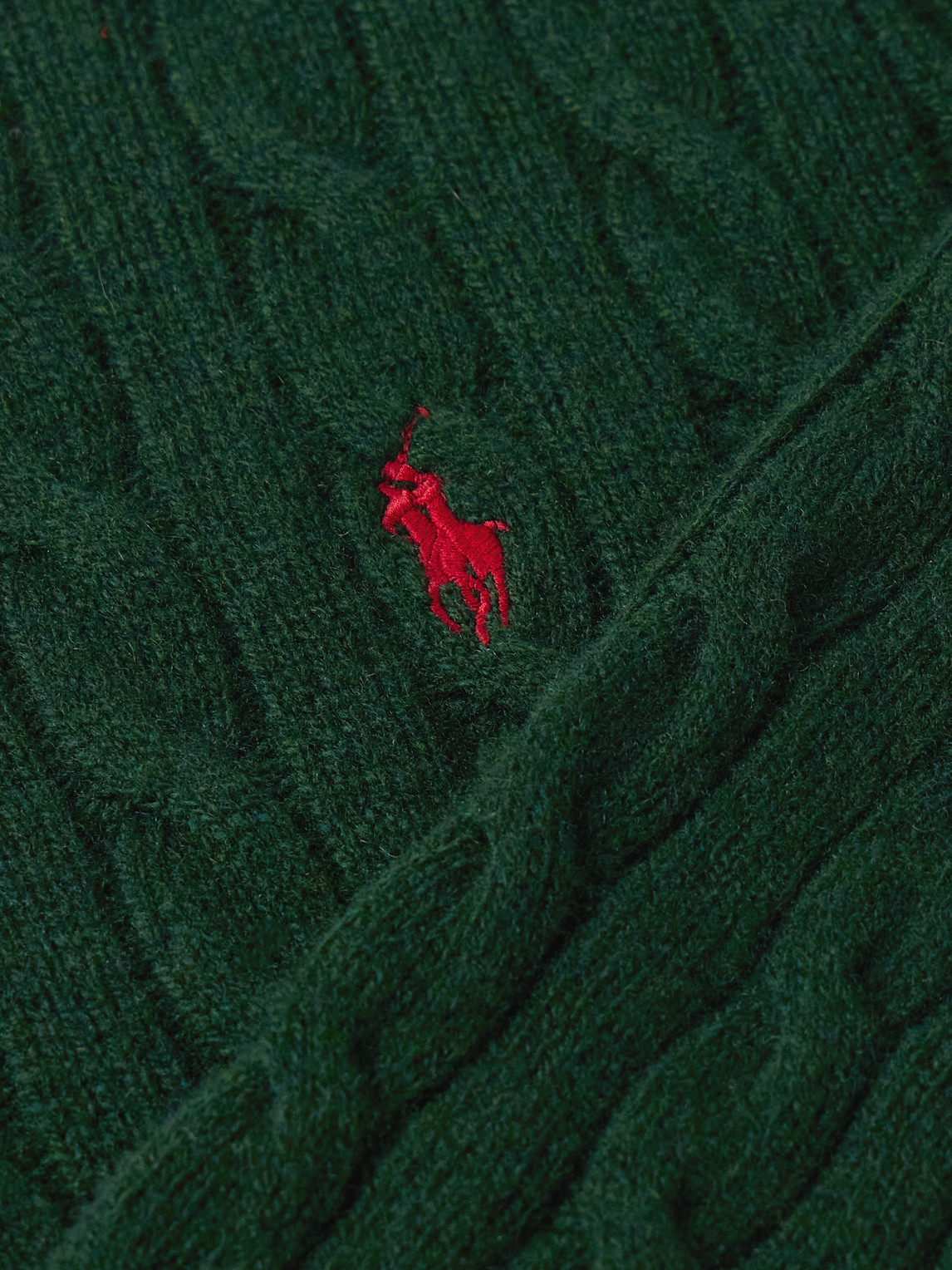 Shop Polo Ralph Lauren Cable-knit Wool And Cashmere-blend Sweater In Green
