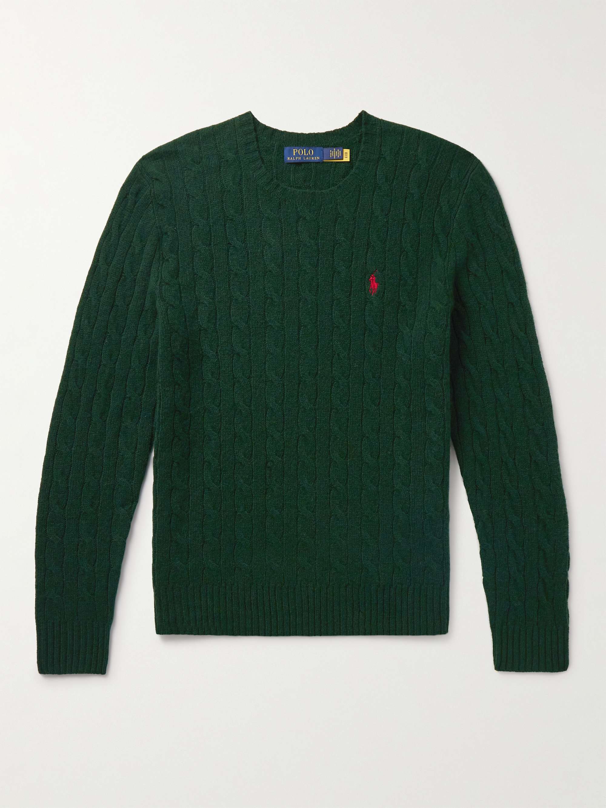 POLO RALPH LAUREN Cable-Knit Wool and Cashmere-Blend Sweater for Men ...