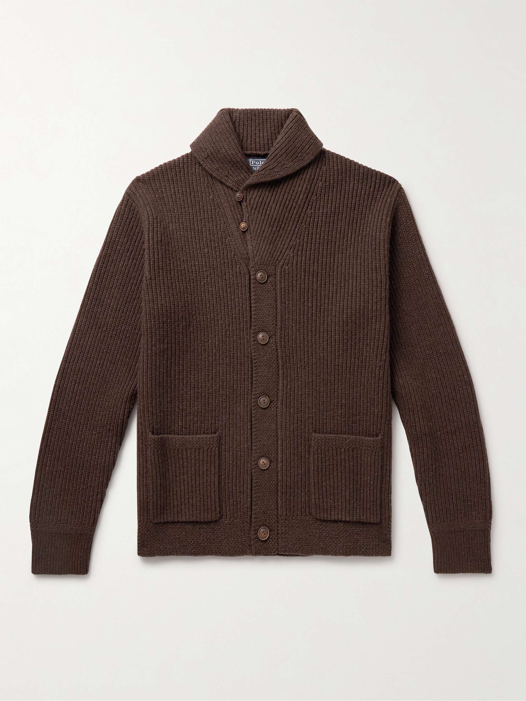 POLO RALPH LAUREN Shawl-Collar Ribbed Wool-Blend Cardigan for Men | MR  PORTER