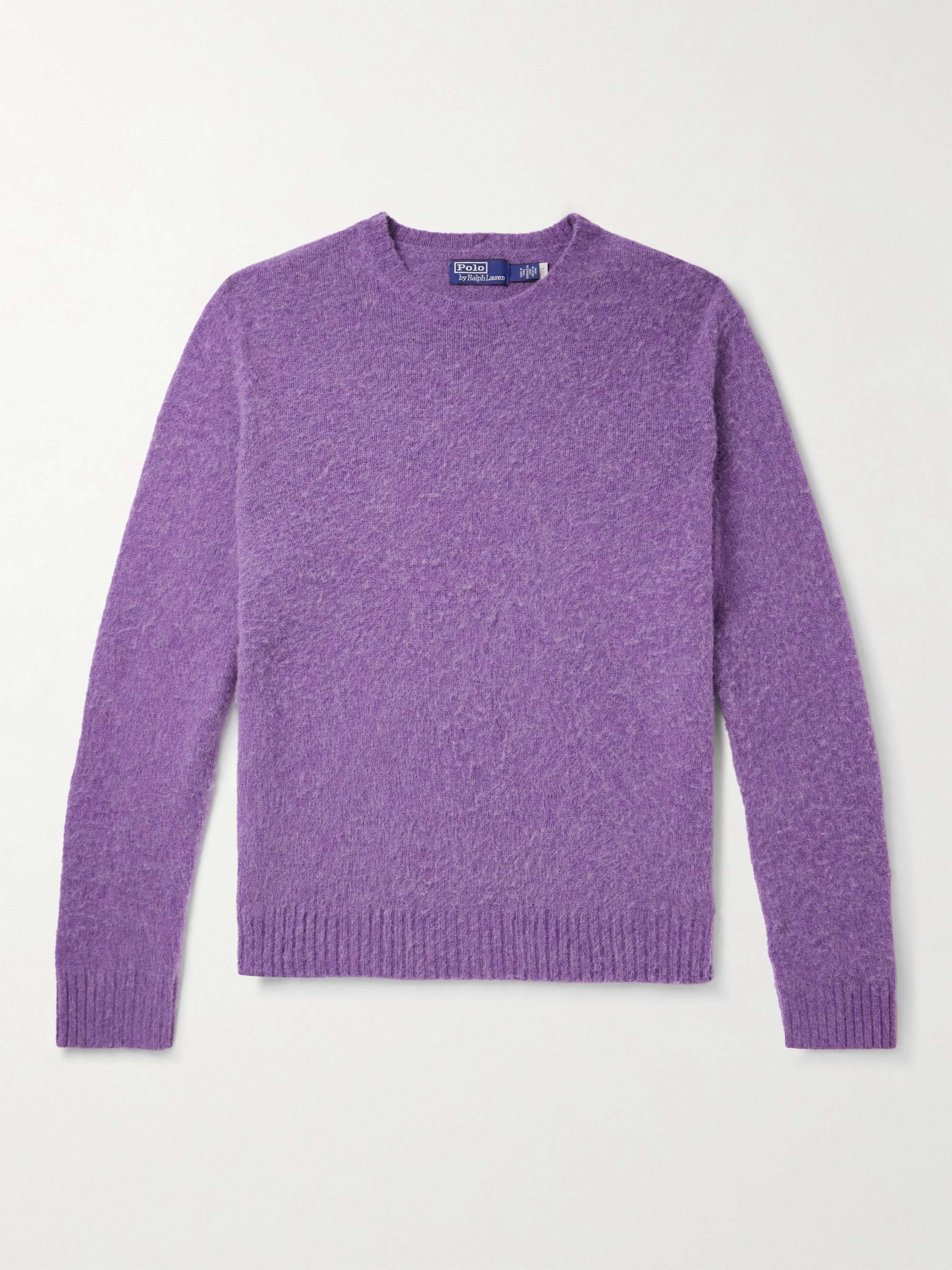 POLO RALPH LAUREN Suede-Trimmed Wool and Cashmere-Blend Sweater for Men ...