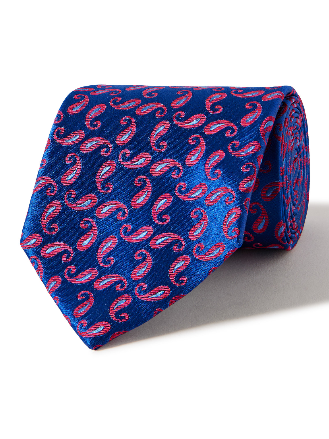Charvet 8.5cm Paisley-jacquard Silk Tie In Blue