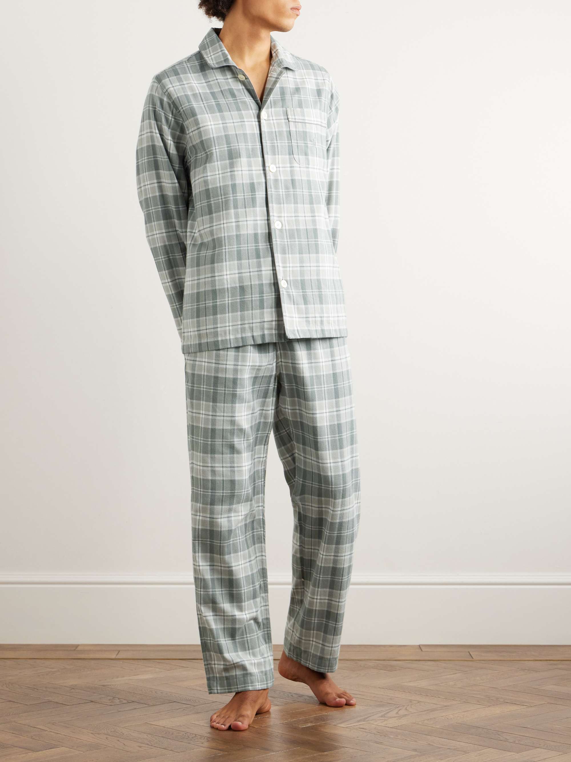 Checked Cotton-Flannel Pyjama Set