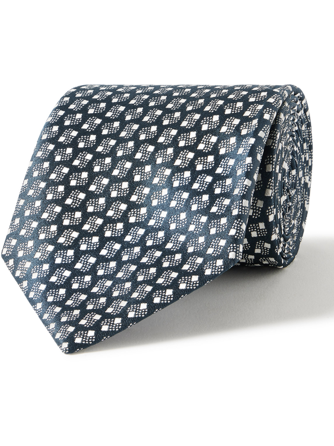 Charvet 8.5cm Silk-jacquard Tie In Black
