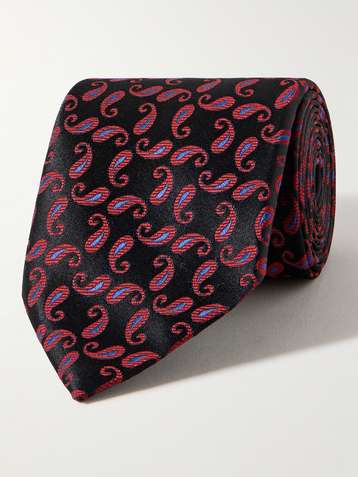 Lario Red Diamond Pattern Silk Tie