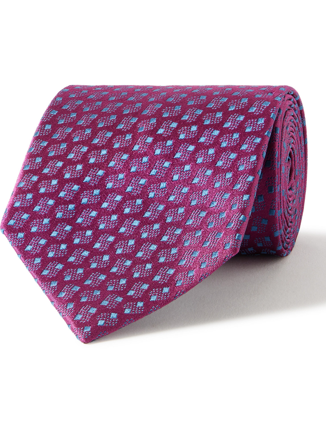 Charvet 8.5cm Silk-jacquard Tie In Purple