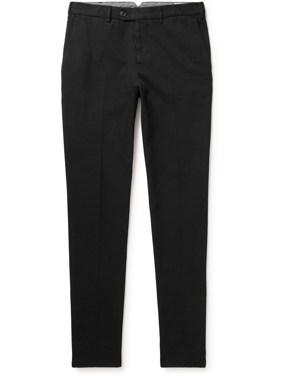 Brunello Cucinelli Straight-leg Cotton-gabardine Trousers In Black