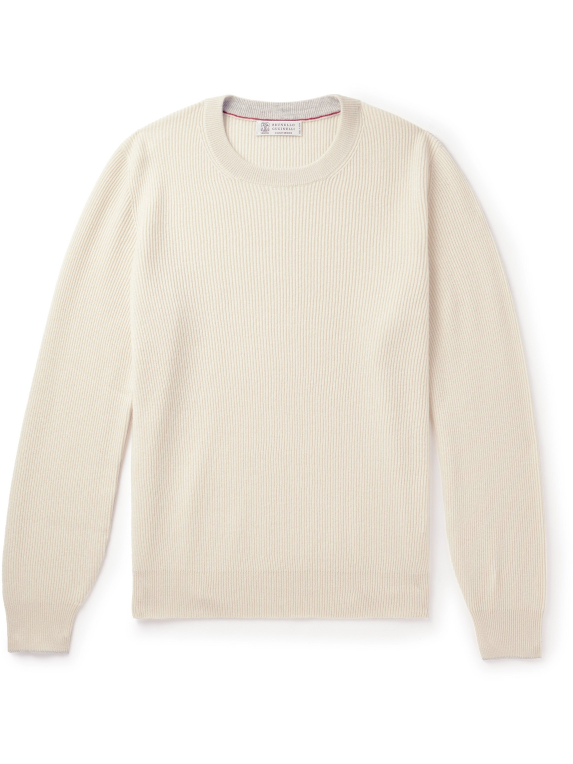 Brunello Cucinelli - Ribbed Cashmere Sweater - Men - Neutrals - IT 52