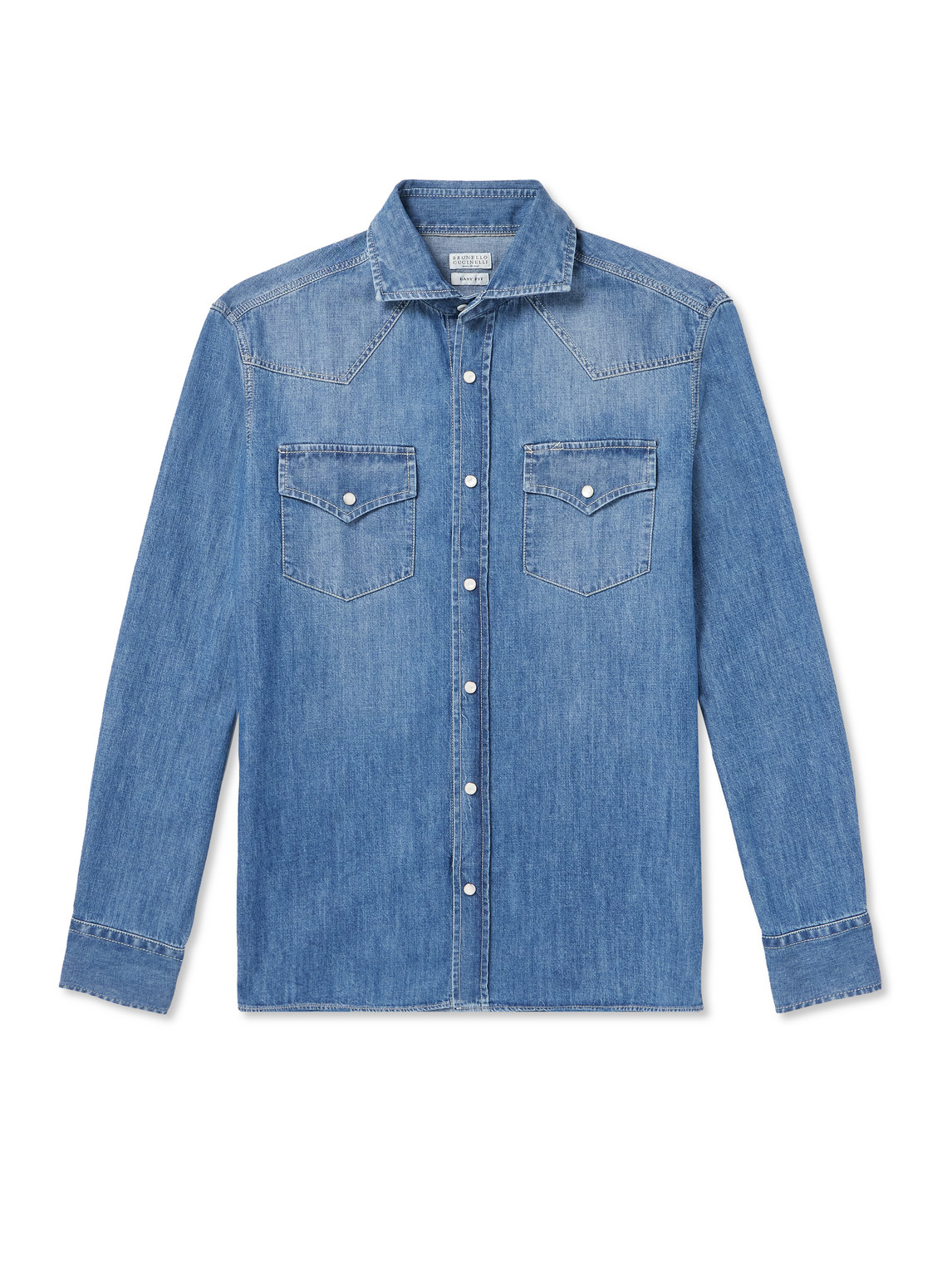 Shop Brunello Cucinelli Denim Shirt In Blue