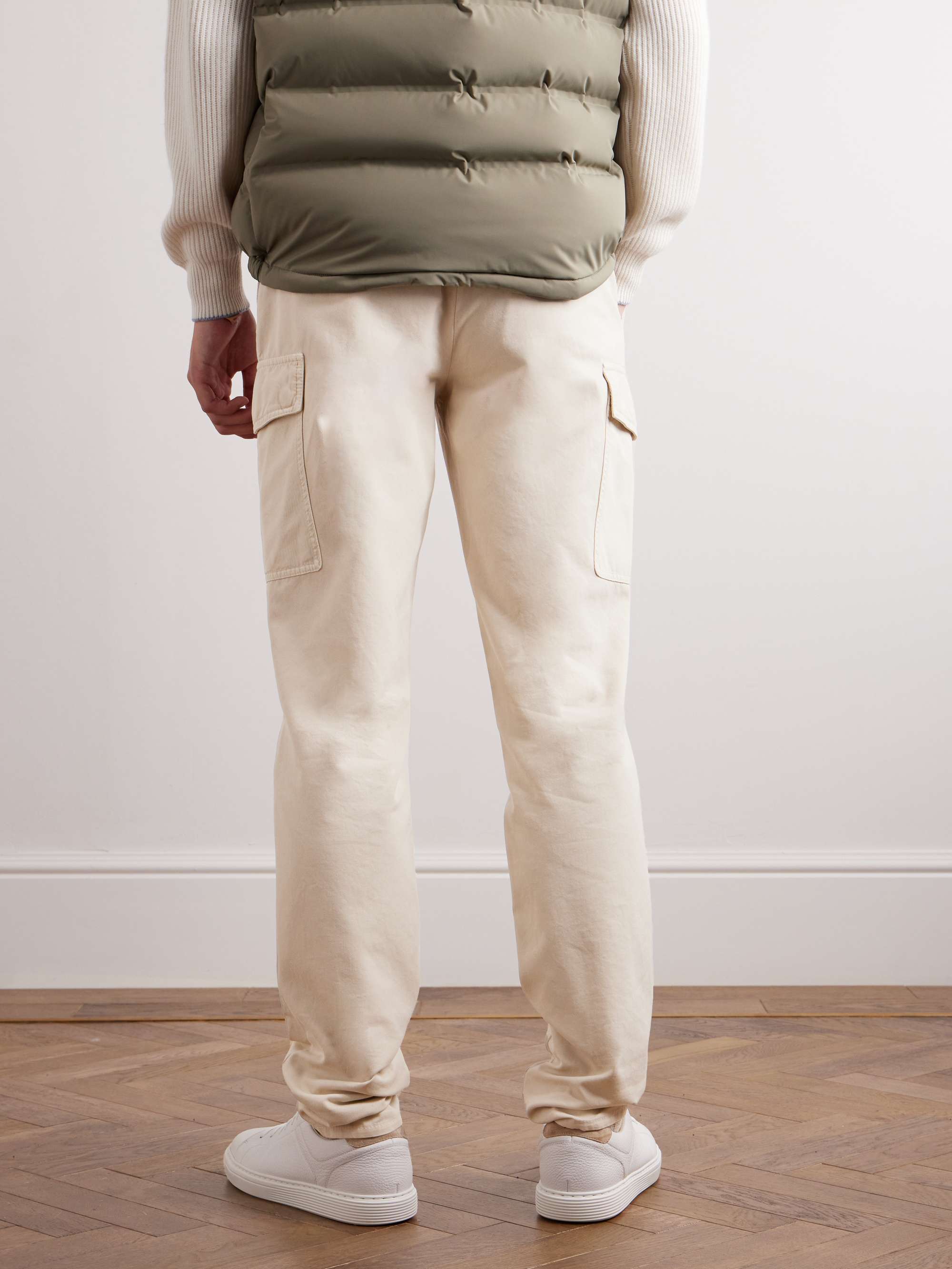 BRUNELLO CUCINELLI Straight-Leg Cotton-Gabardine Cargo Trousers