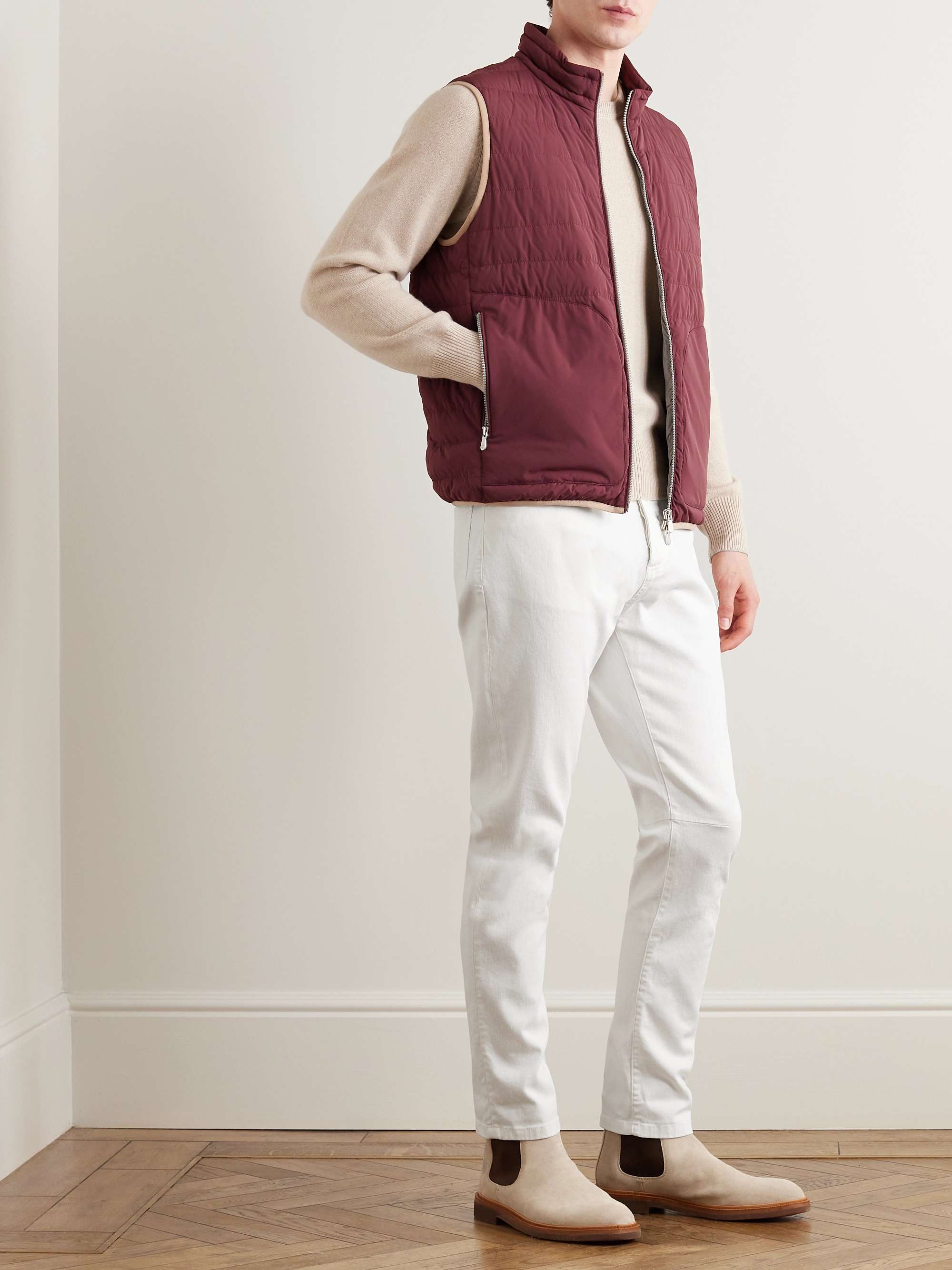 BRUNELLO CUCINELLI Tapered Garment-Dyed Stretch-Cotton Trousers