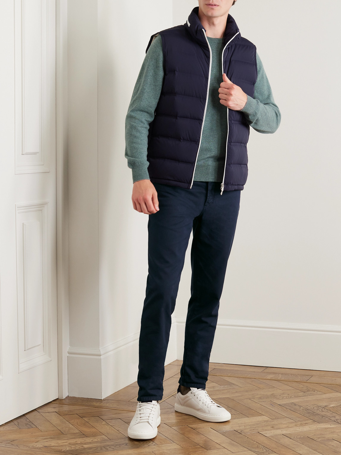 Brunello Cucinelli Black Ripped Denim Iconic Fit Trousers In Blue