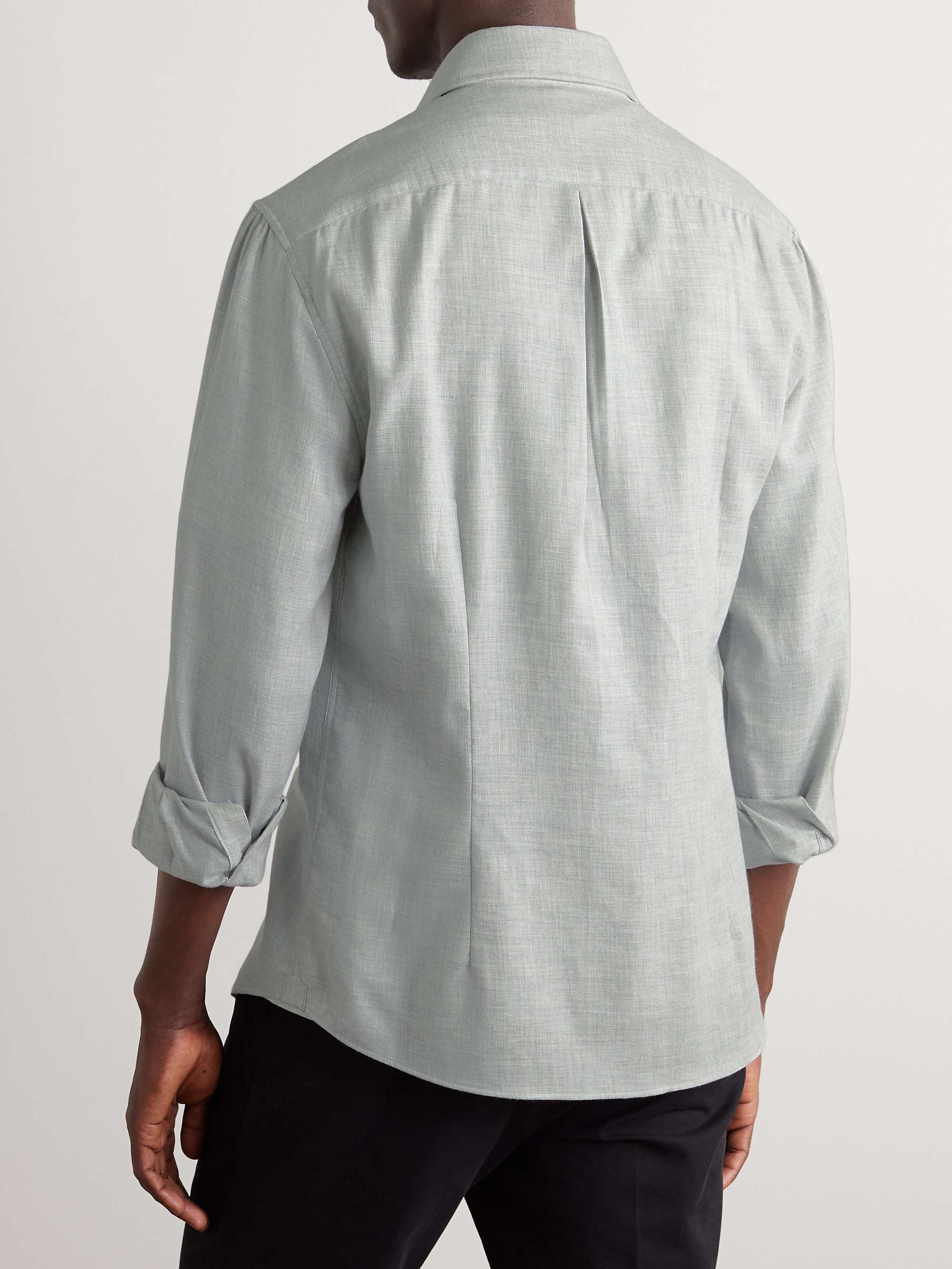BRUNELLO CUCINELLI Cotton and Cashmere-Blend Twill Shirt
