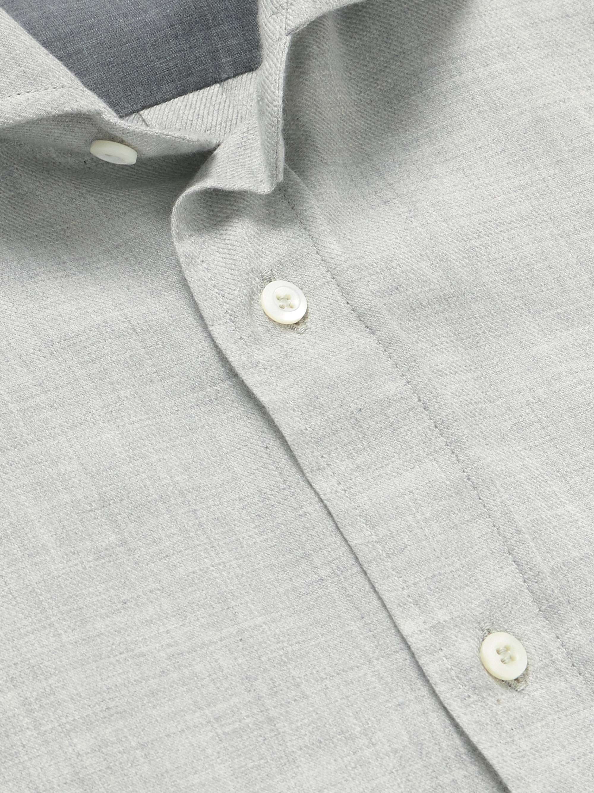 BRUNELLO CUCINELLI Cotton and Cashmere-Blend Twill Shirt