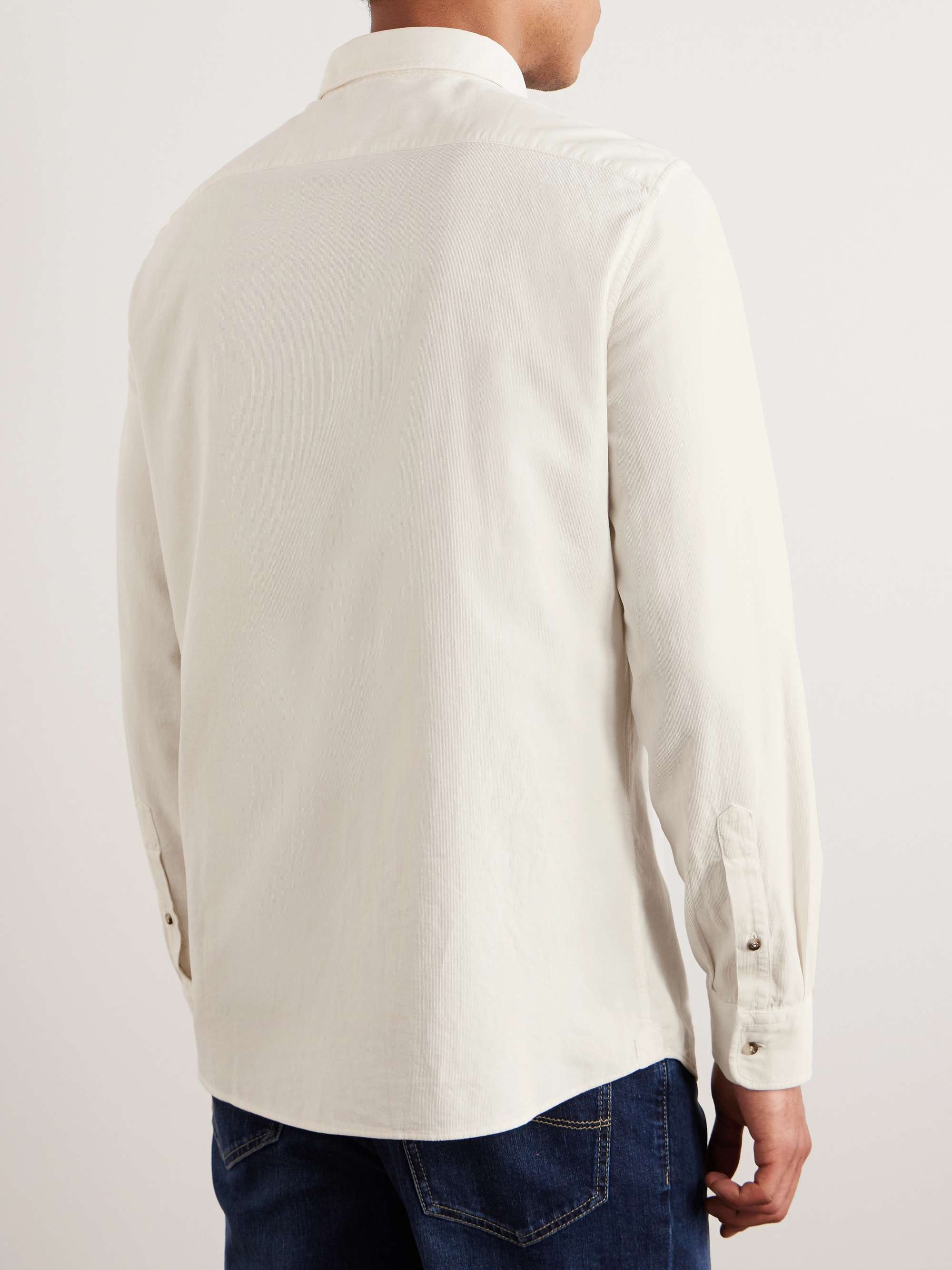 BRUNELLO CUCINELLI Button-Down Collar Cotton-Needlecord Shirt