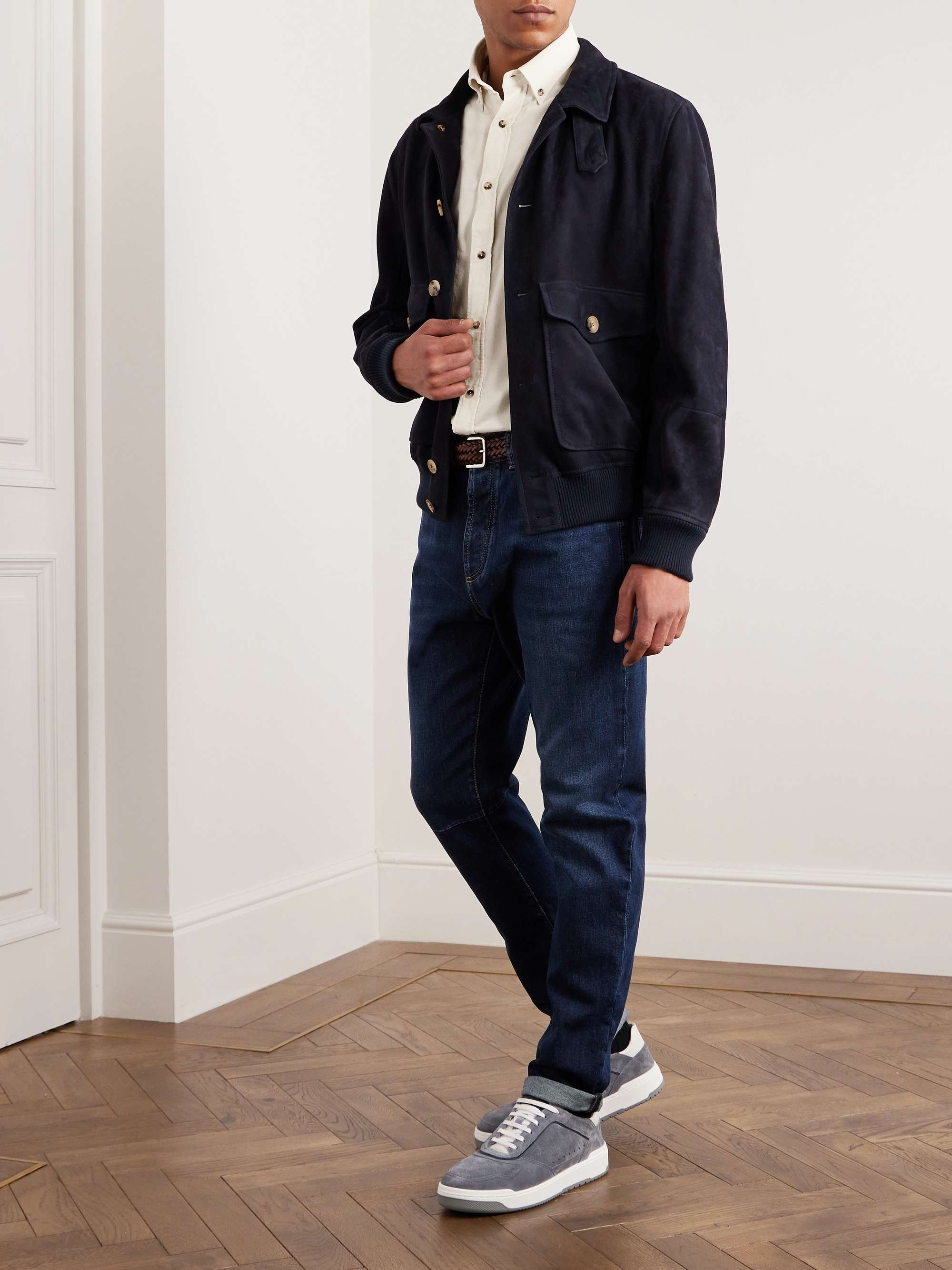BRUNELLO CUCINELLI Button-Down Collar Cotton-Needlecord Shirt
