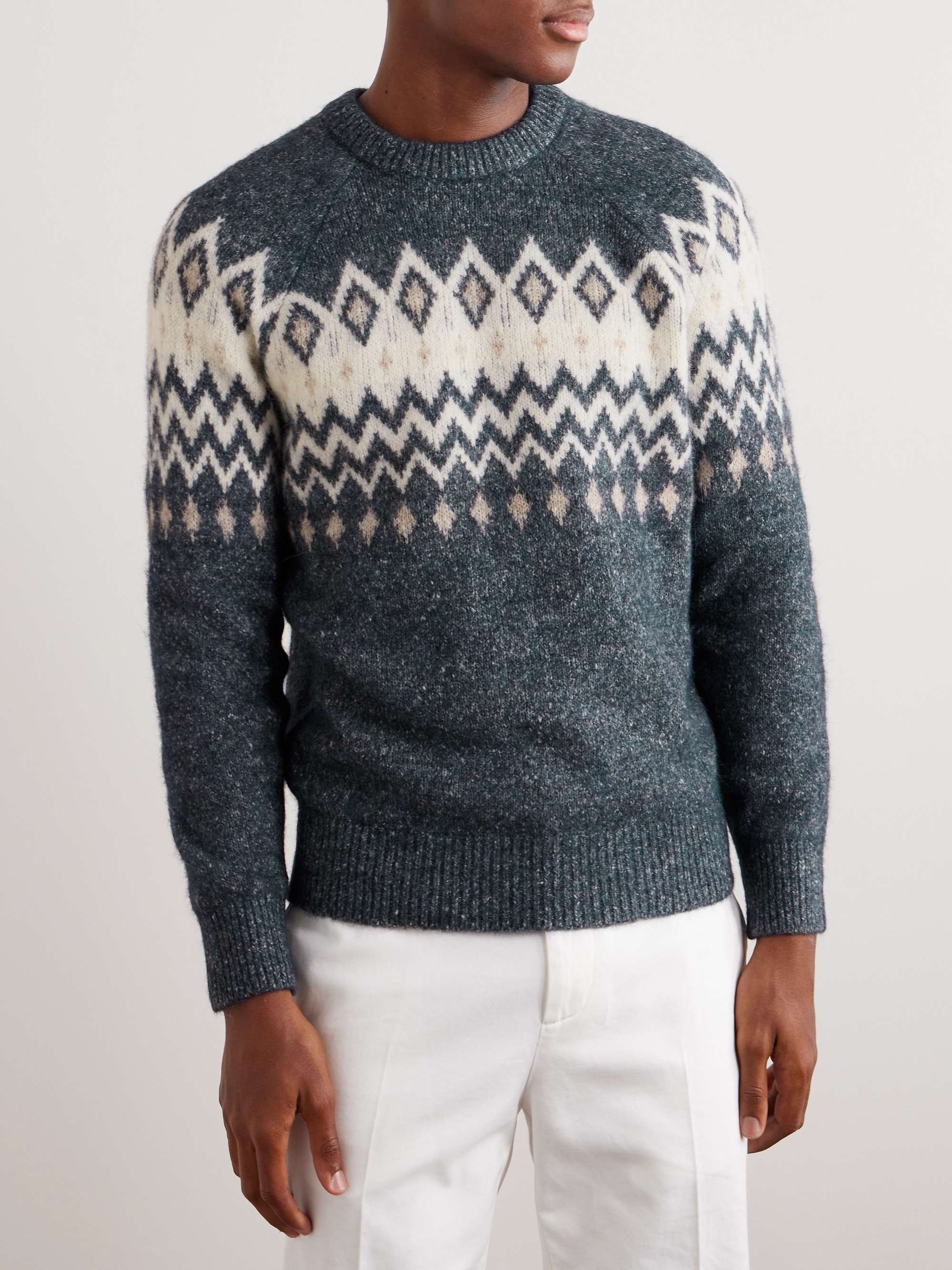 BRUNELLO CUCINELLI Fair Isle Jacquard-Knit Sweater for Men | MR PORTER