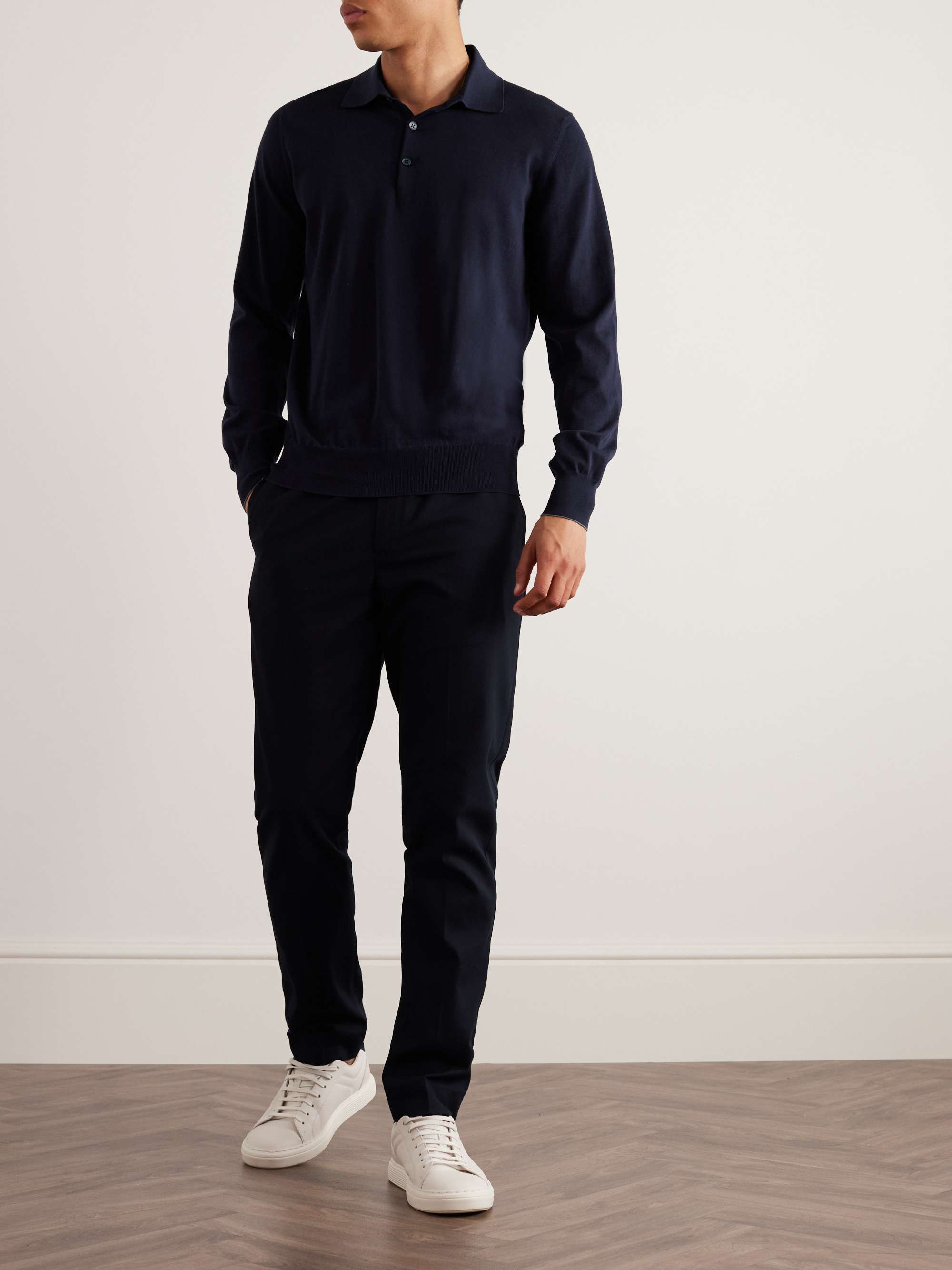 BRUNELLO CUCINELLI Knitted Cotton Polo Shirt