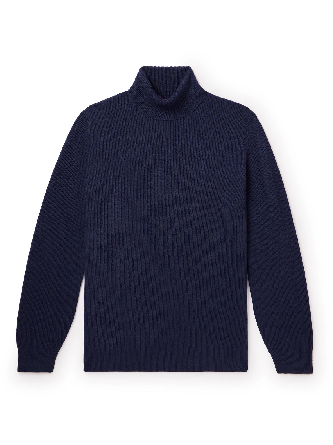 Brunello Cucinelli Ribbed Cashmere Rollneck Sweater In Blue