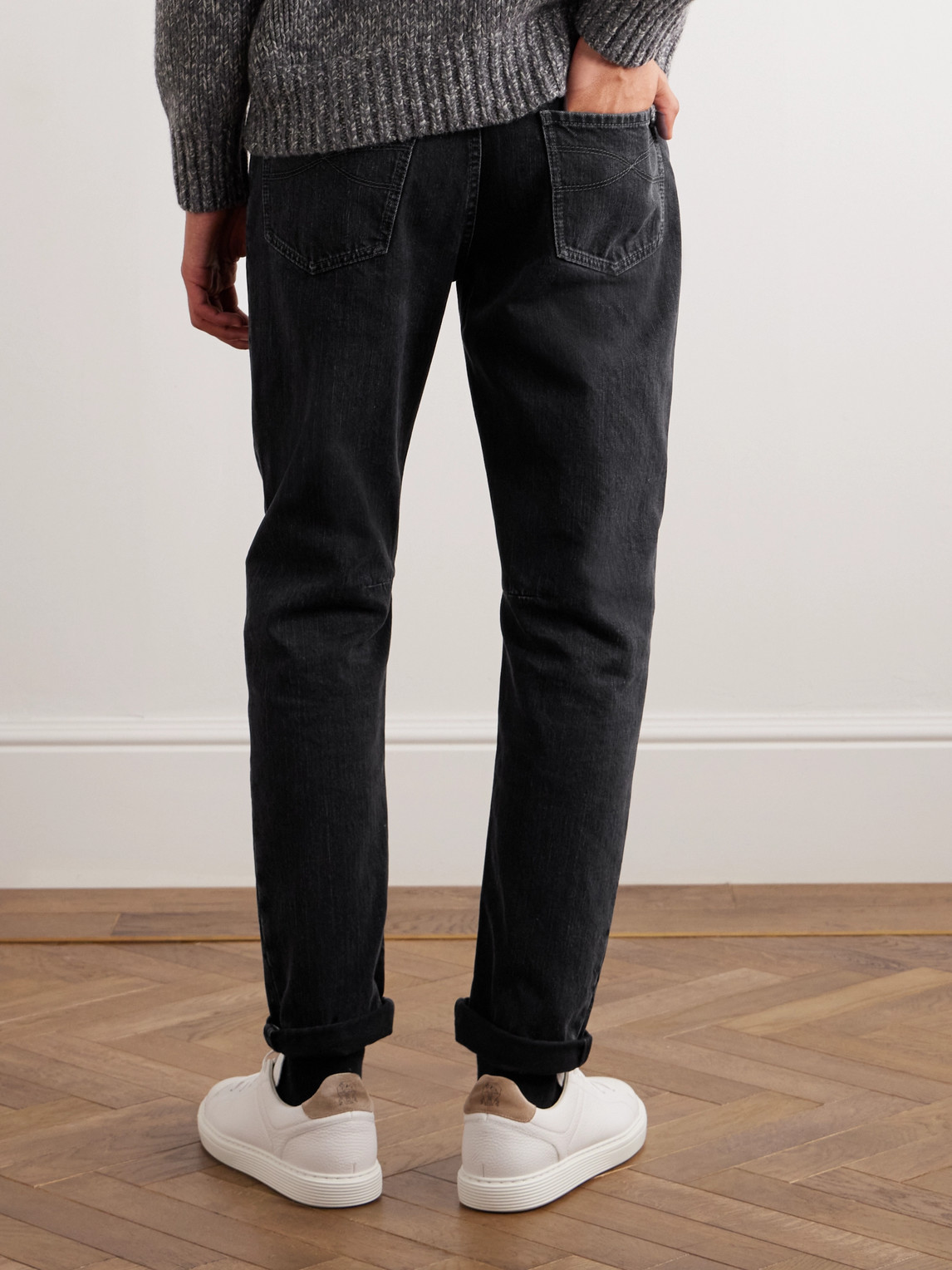 Shop Brunello Cucinelli Straight-leg Jeans In Black