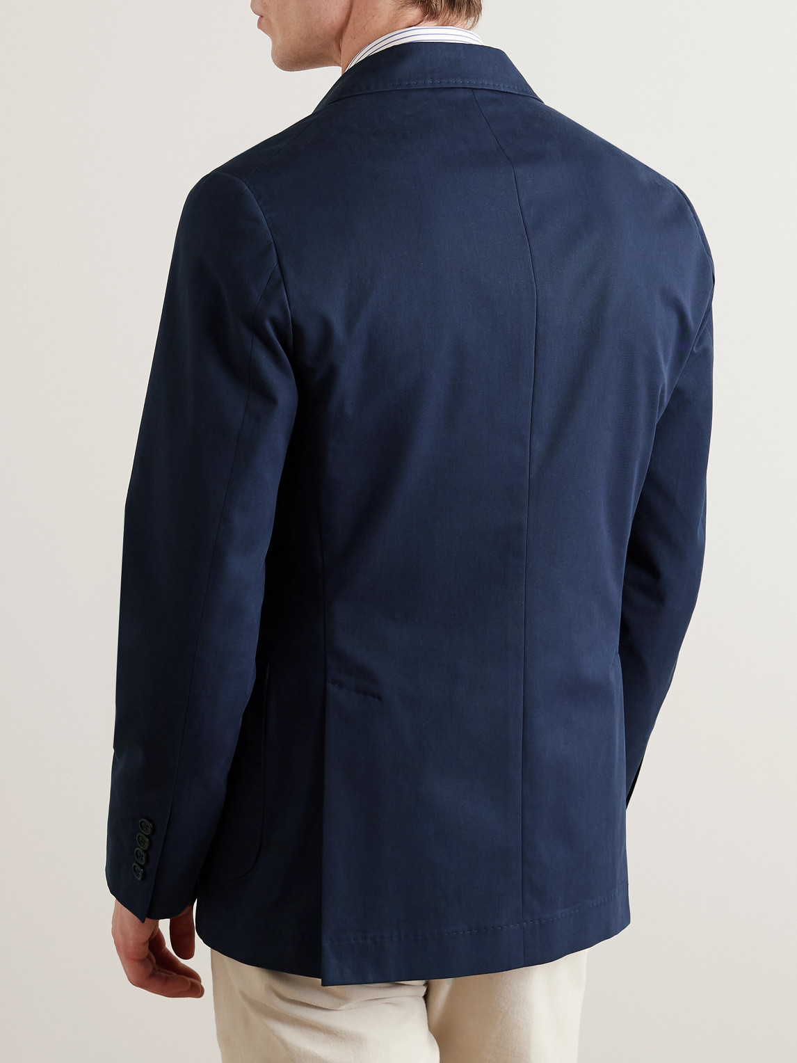  Brunello Cucinelli - Stretch-cotton And Cashmere-blend Twill Double-breasted Suit Jacket - Men - Blue - It 48 