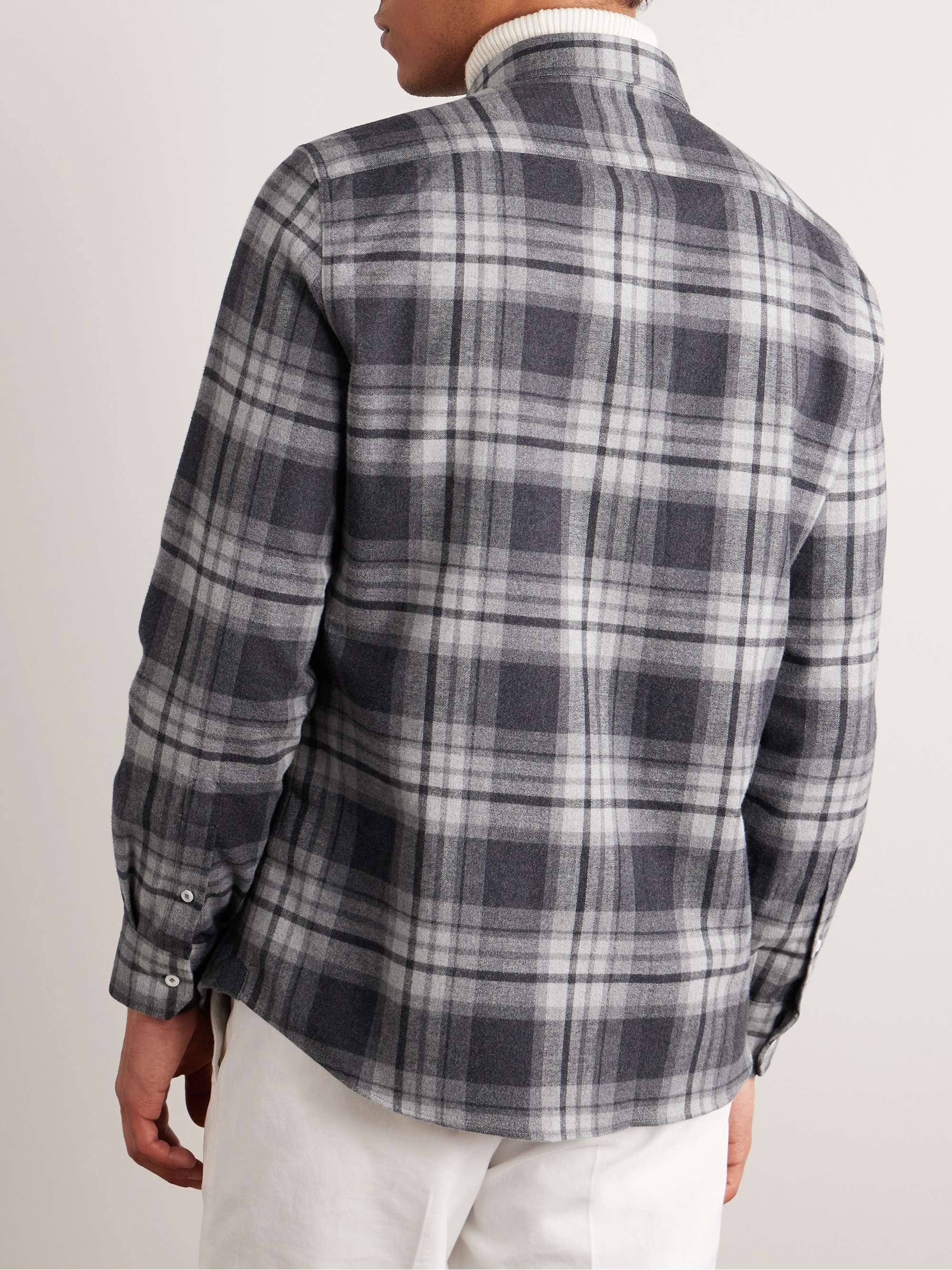 BRUNELLO CUCINELLI Checked Cotton-Flannel Shirt for Men | MR PORTER