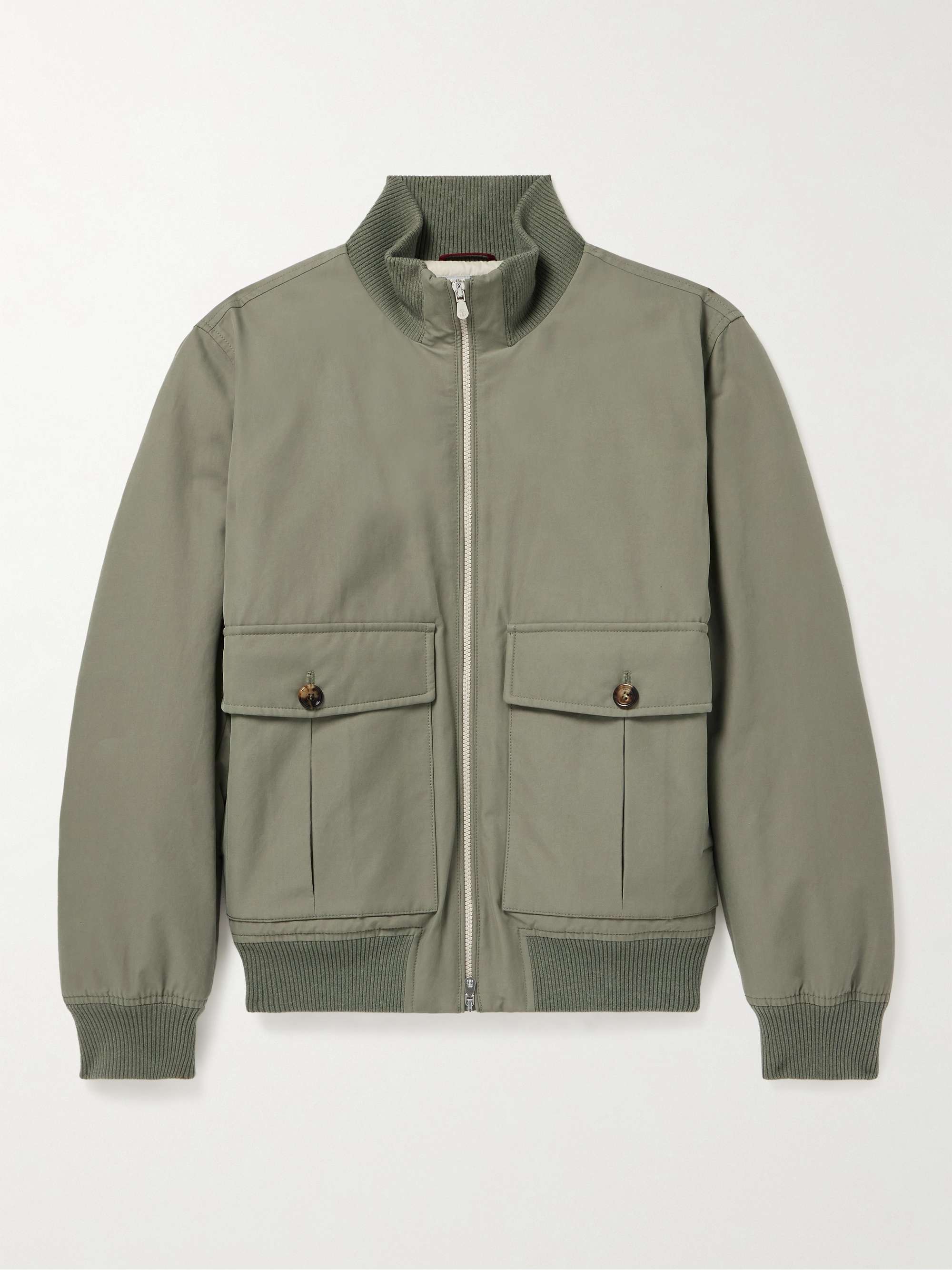 BRUNELLO CUCINELLI Padded Cotton-Blend Bomber Jacket for Men