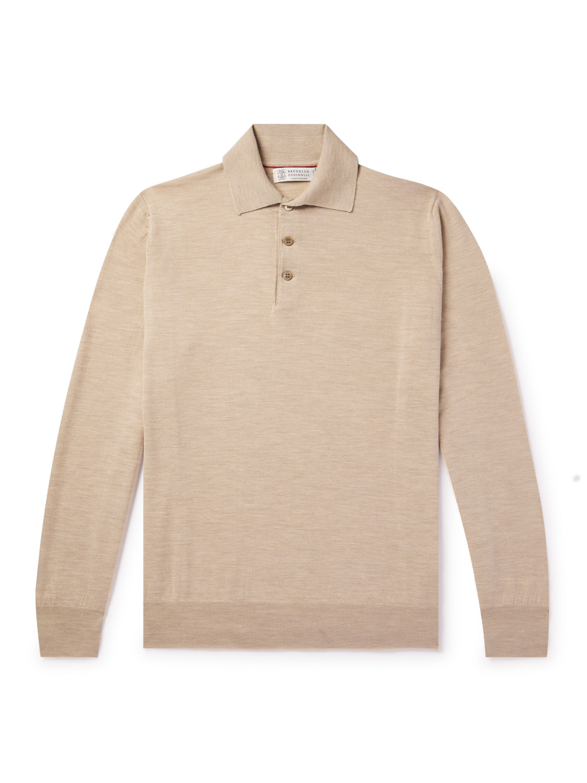 Brunello Cucinelli Virgin Wool And Cashmere-blend Polo Shirt In Neutrals